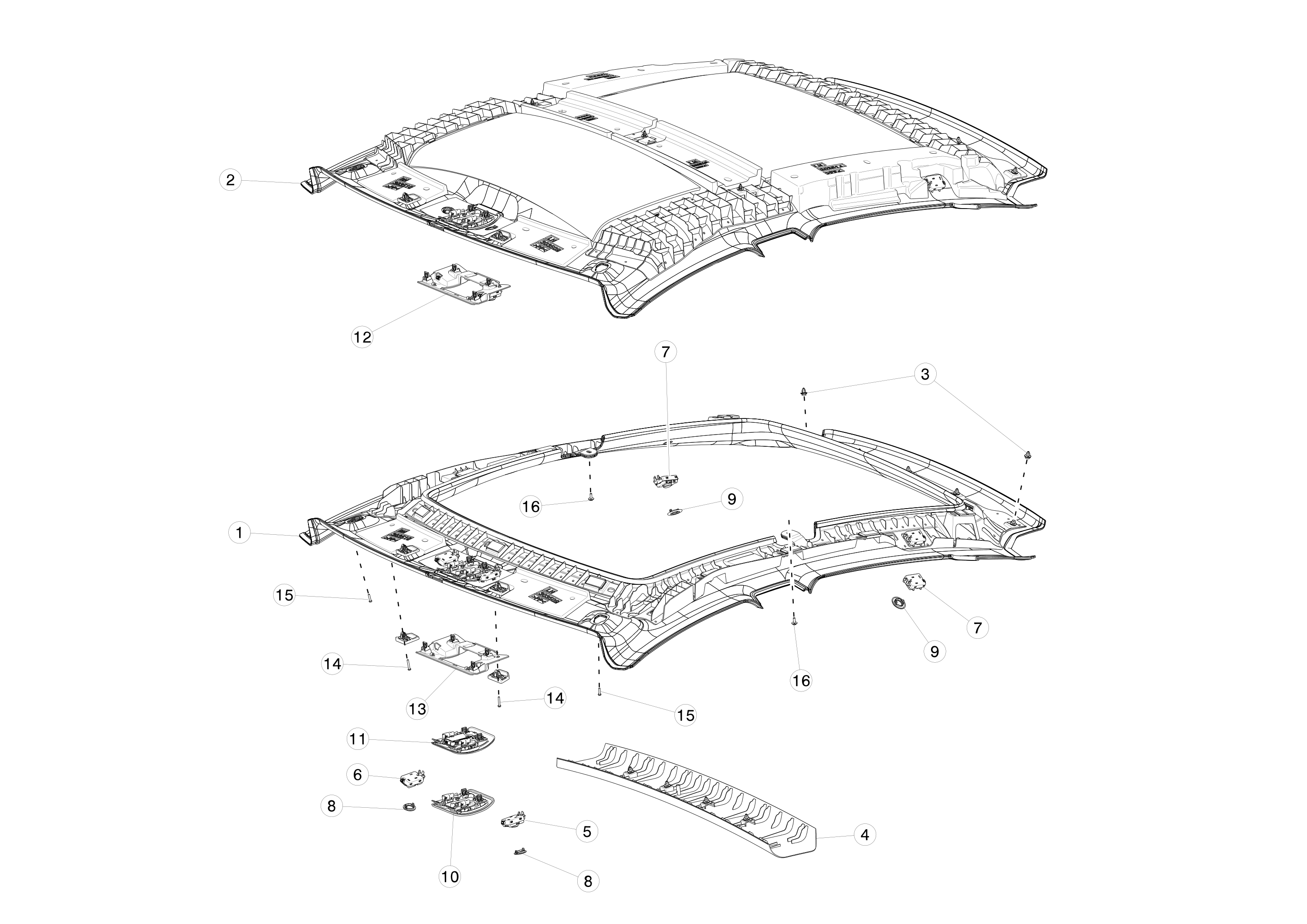 HEADLINER ASSEMBLY ALC WHITE – 1106015-S1-D