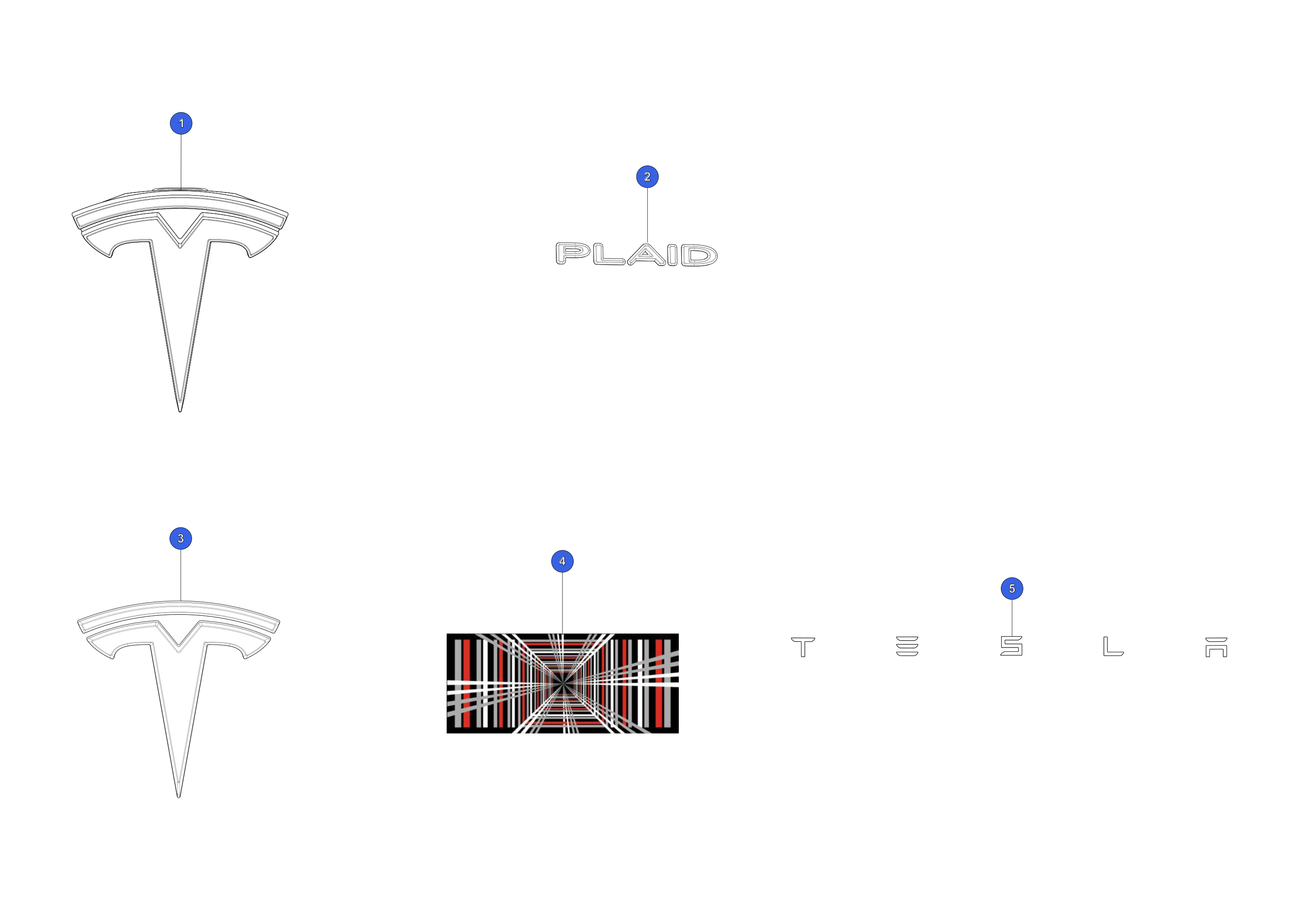 TESLA WORDMARK BADGE – 1880160-00-A