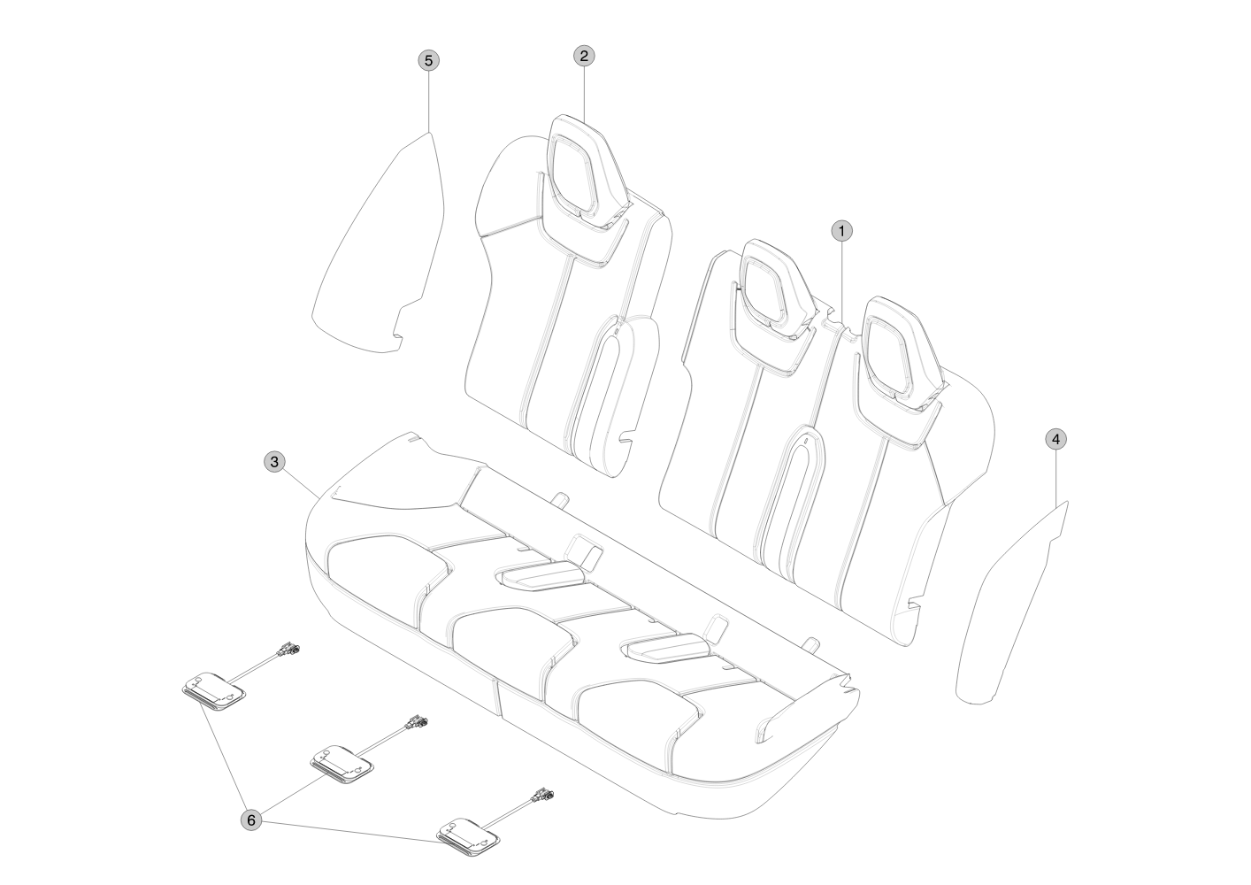 SEAT BELT REMINDER - 2ND ROW (3 pcs.) – 1005778-00-B