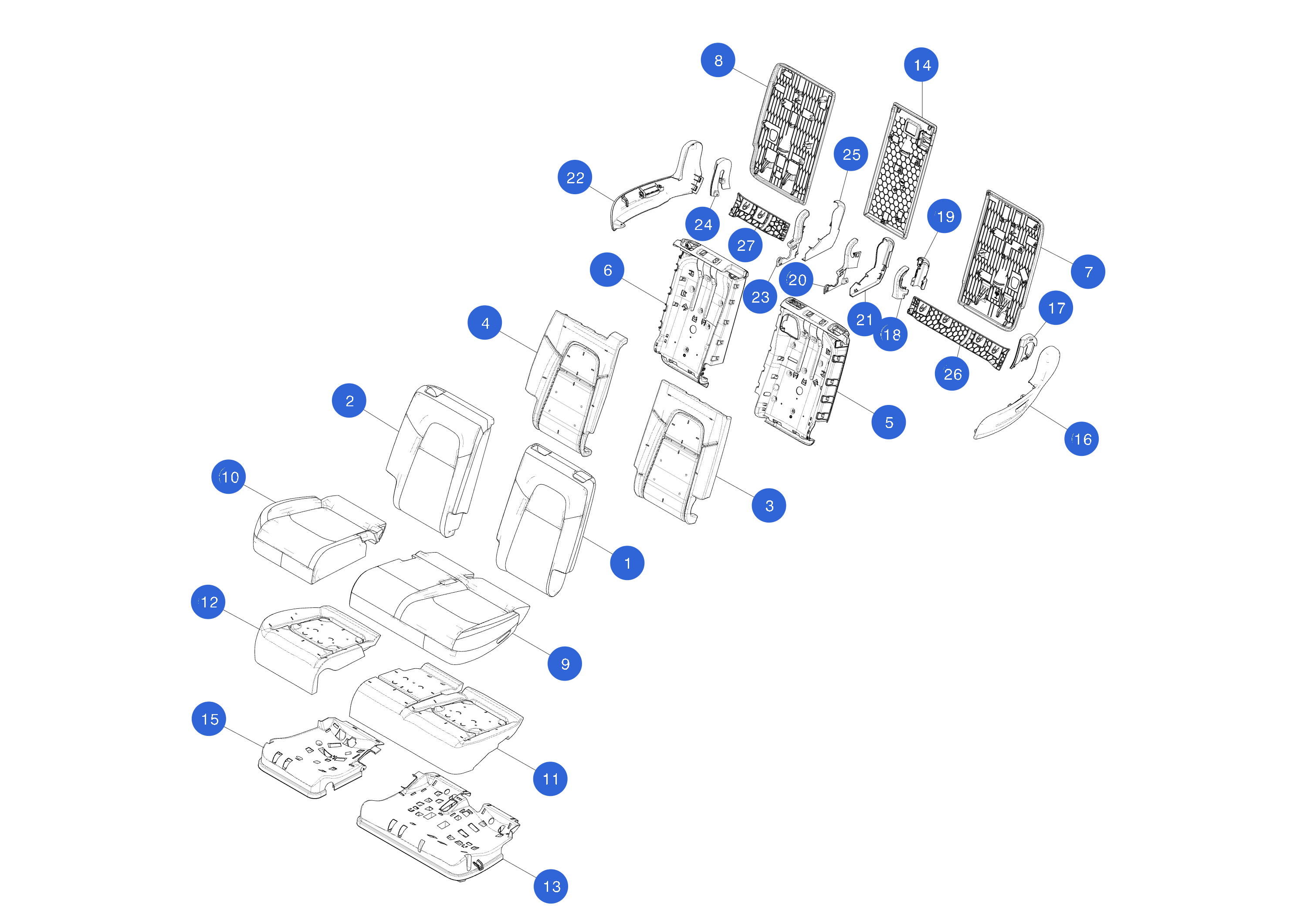 SECOND ROW BACKPANEL - CENTER (1 pcs.) – 1944965-60-E