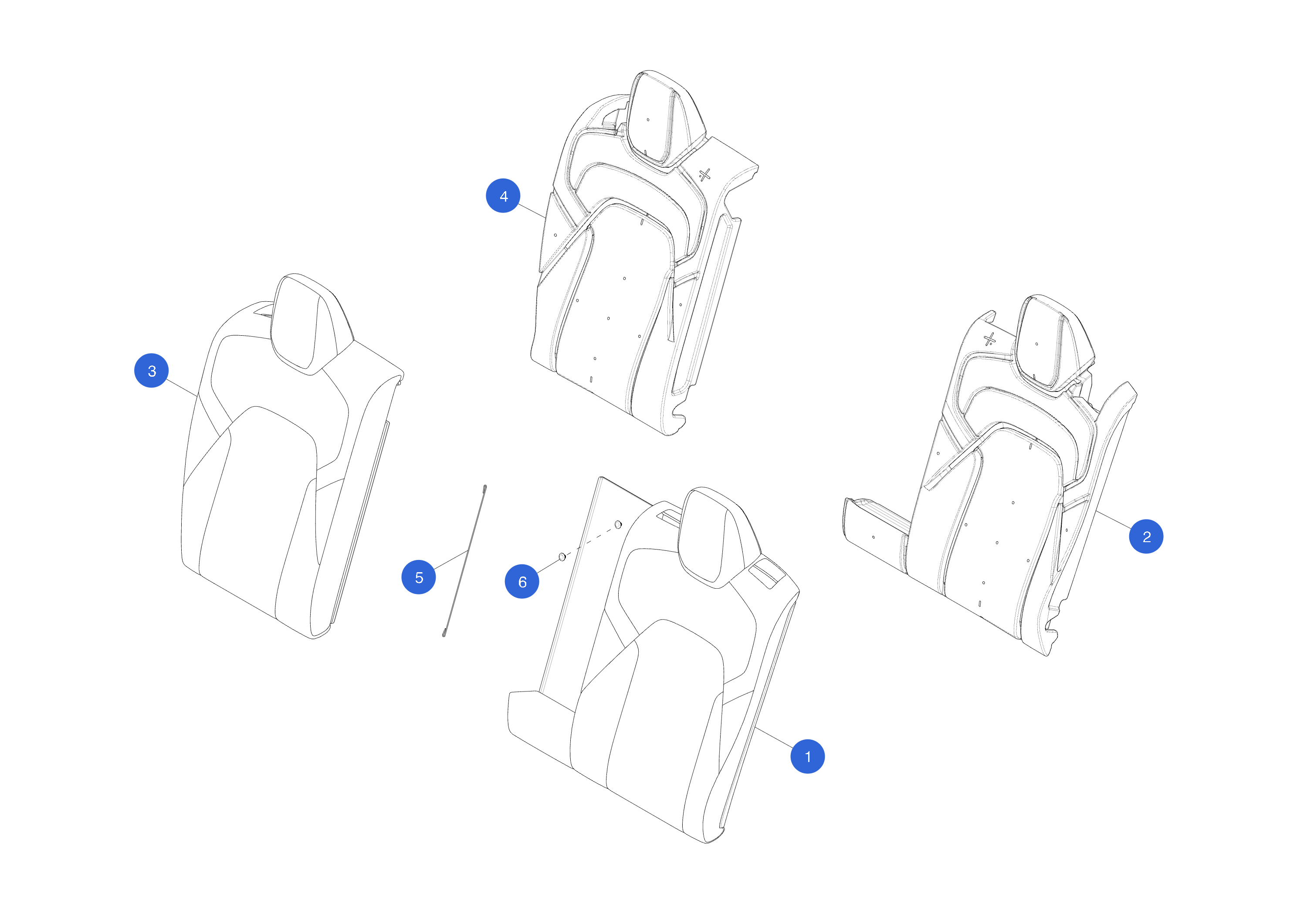 SECOND ROW SEATBACK ARMREST UPHOLSTRY WIRE- LEFT HAND (1 pcs.) – 1121131-00-A