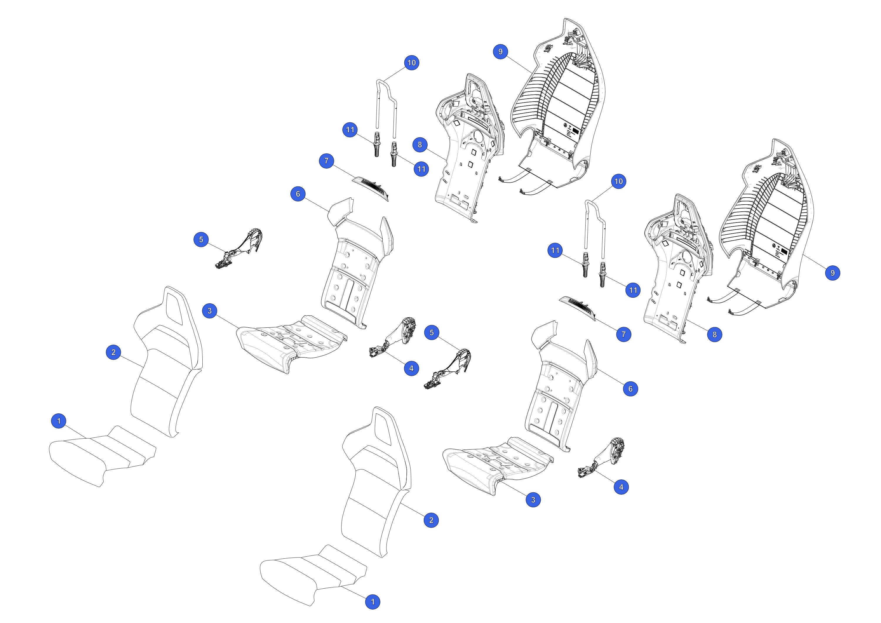 1ST ROW HEADREST POST GUIDE ASSEMBLY – 1098556-00-C