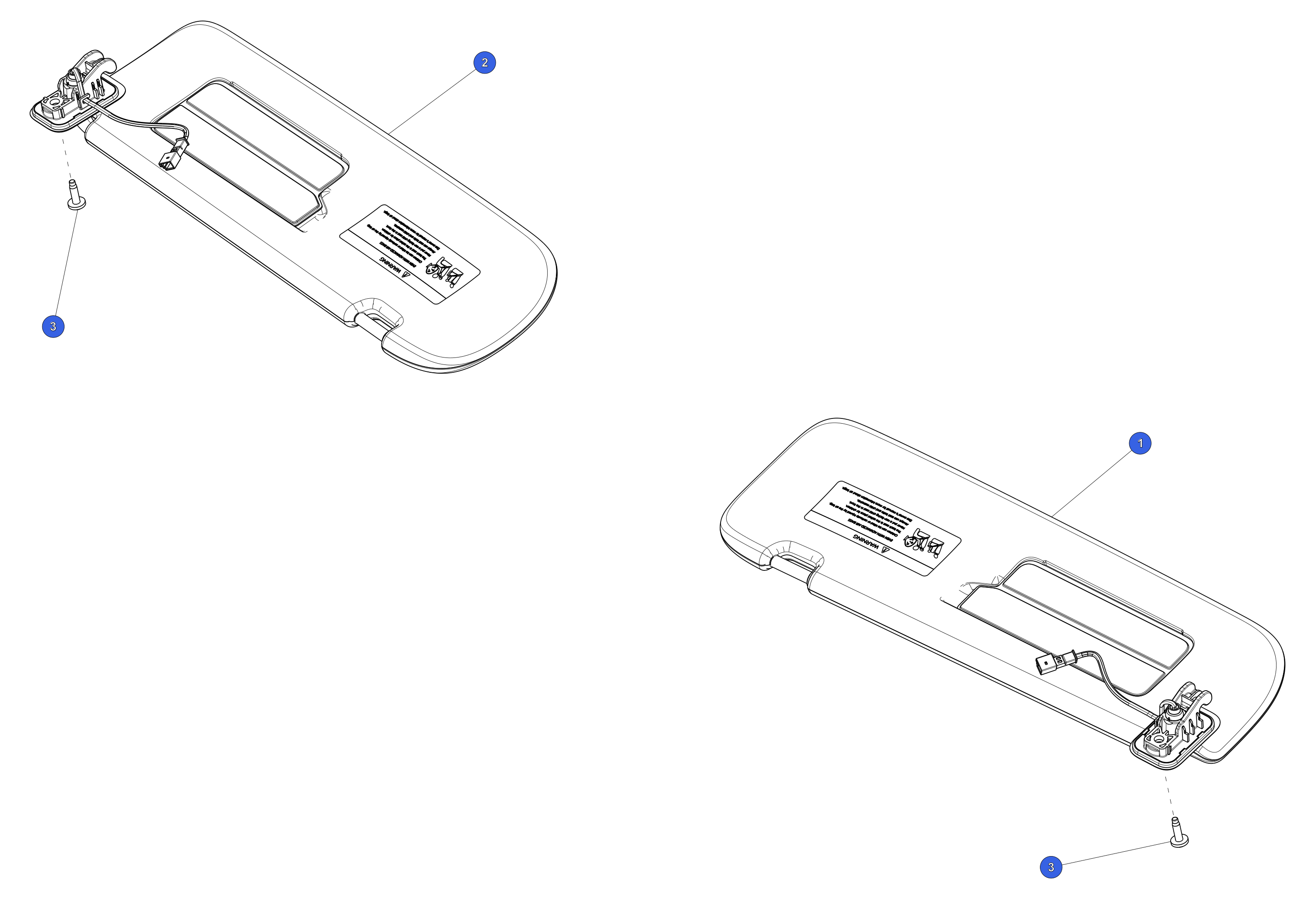 SUN VISOR ASSEMBLY - RIGH HAND - PROVIDENCE - EUROPE SHAWMUT – 1490406-24-C