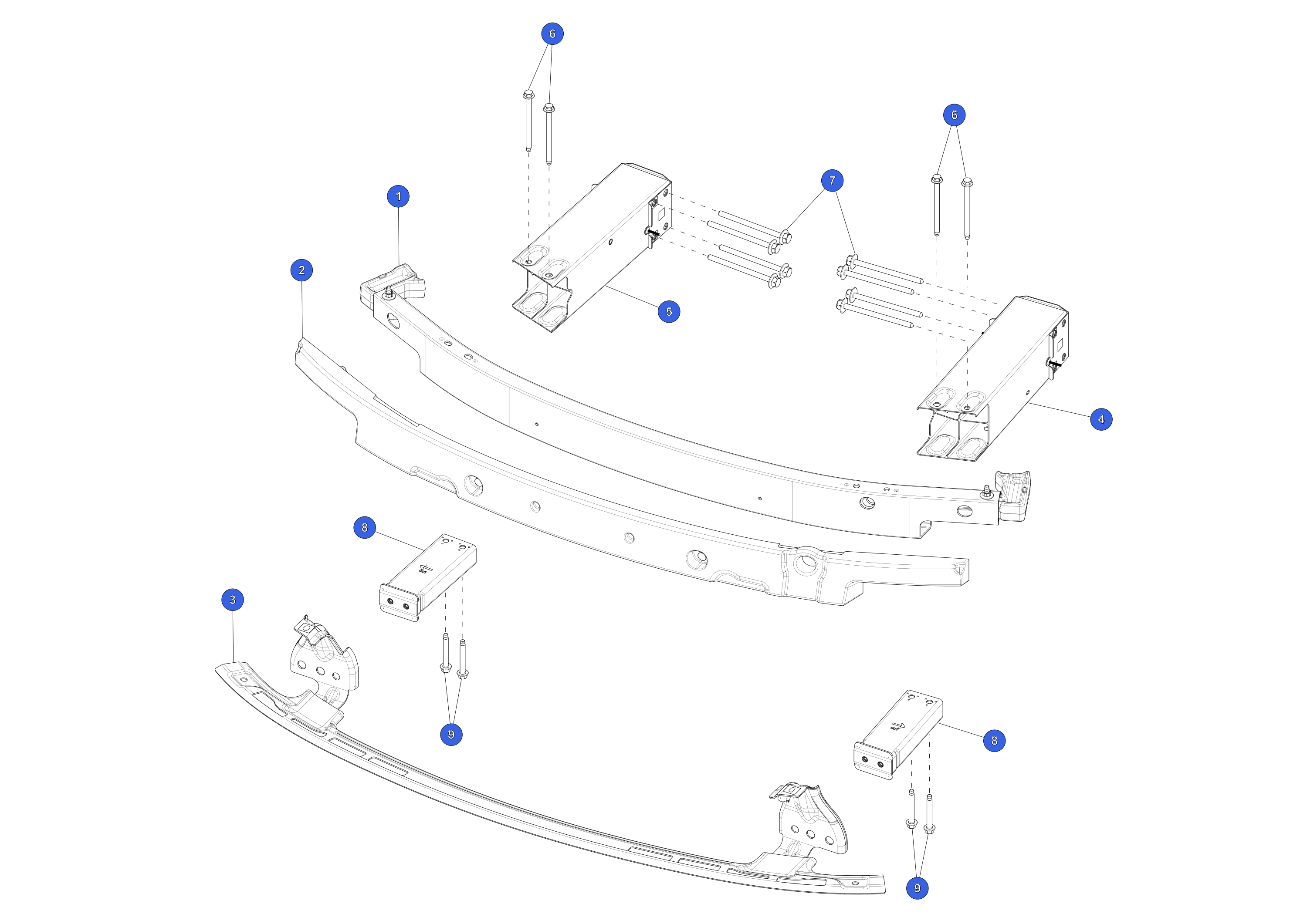 ASSEMBLY - FRONT BUMPER BEAM – 1487601-SN-G