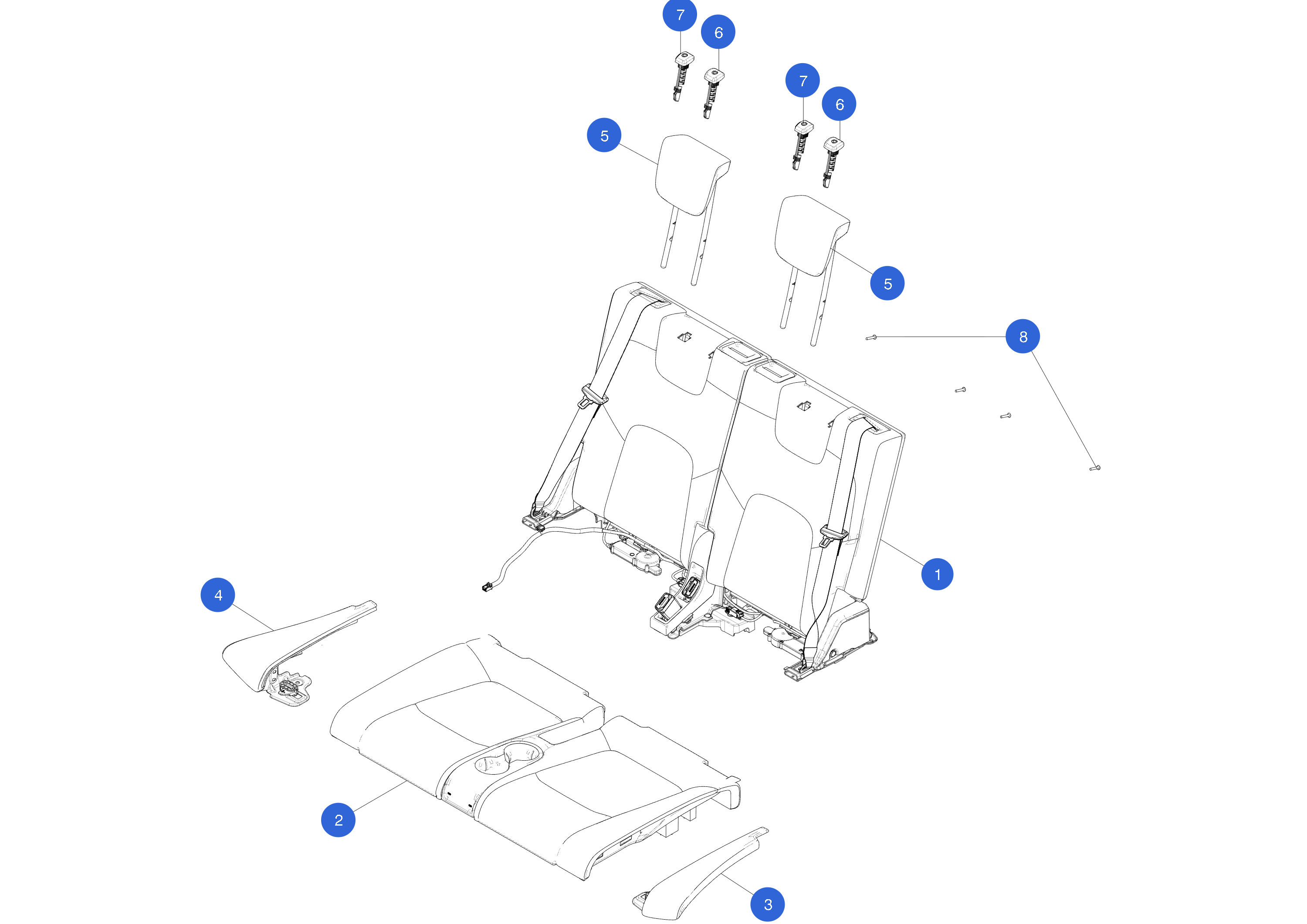 THIRD ROW - HEADREST ASSEMBLY - BLACK – 2180608-81-A