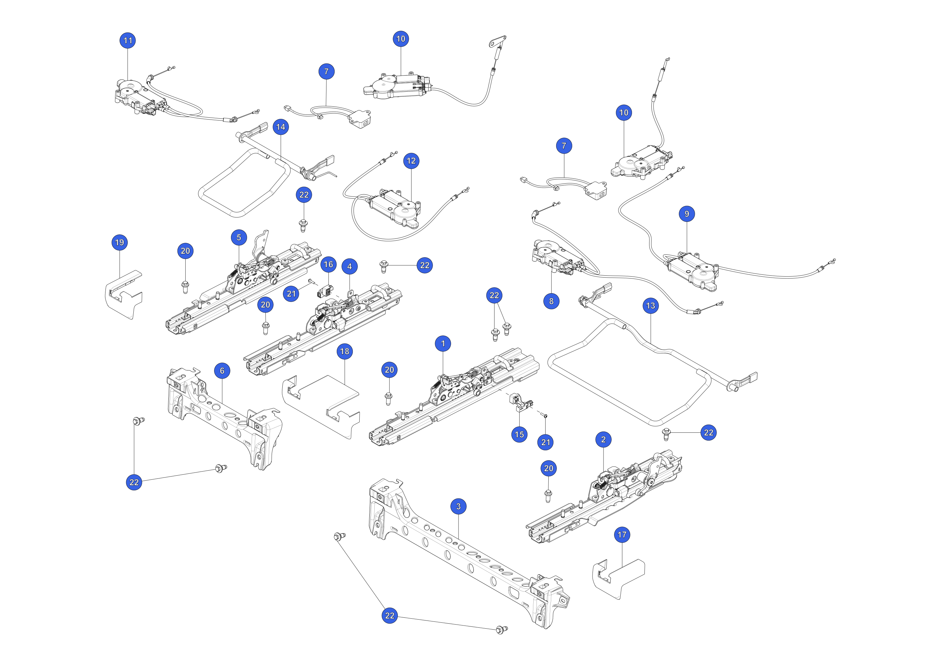 SECOND ROW OUTER TRACK - 7-SEATER - LEFT HAND – 1493853-00-C