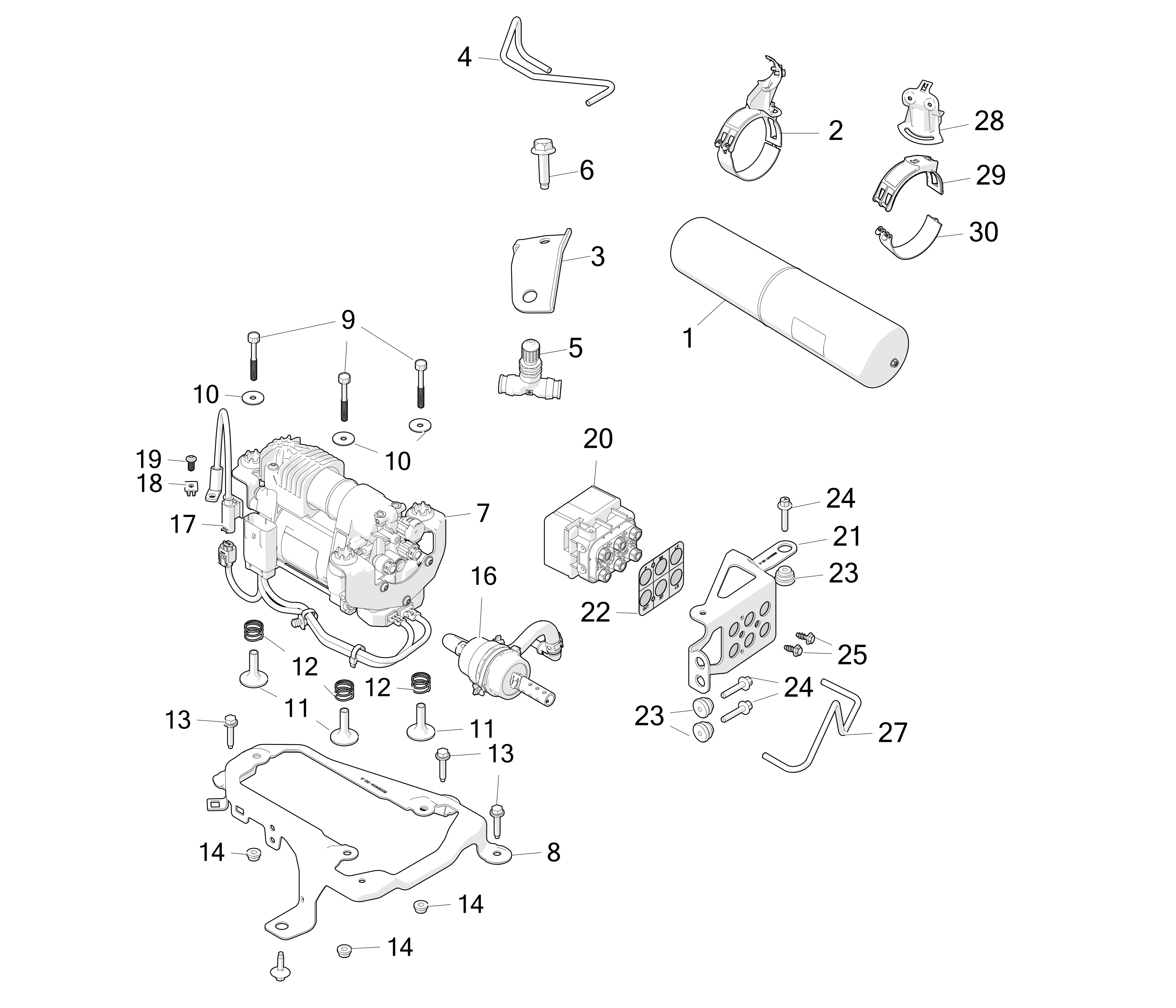 SPRING - AIR SUSPENSION COMPRESSOR – 1007490-00-A