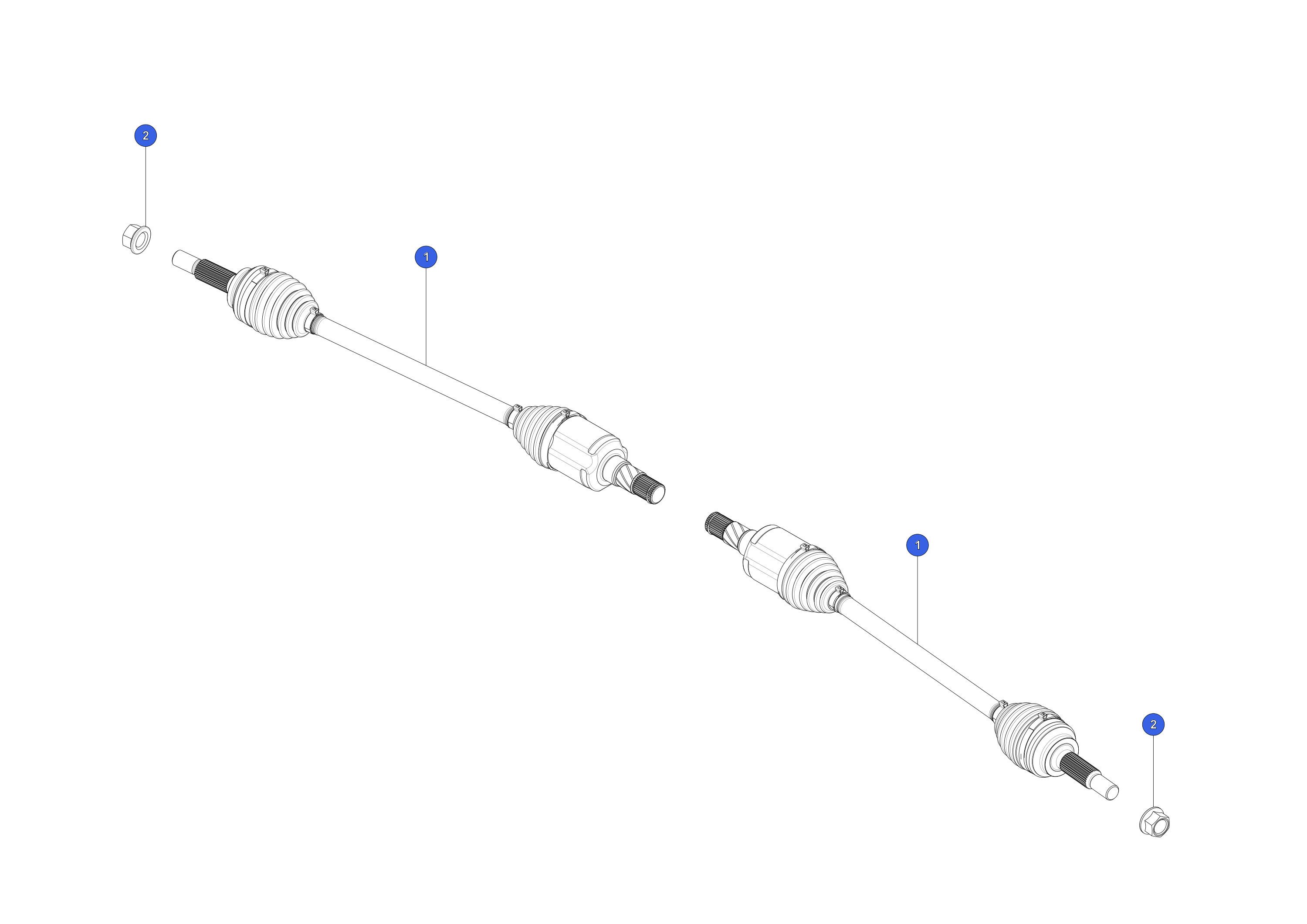 REAR HALFSHAFT ASSEMBLY - LONG RANGE – 1420167-00-B