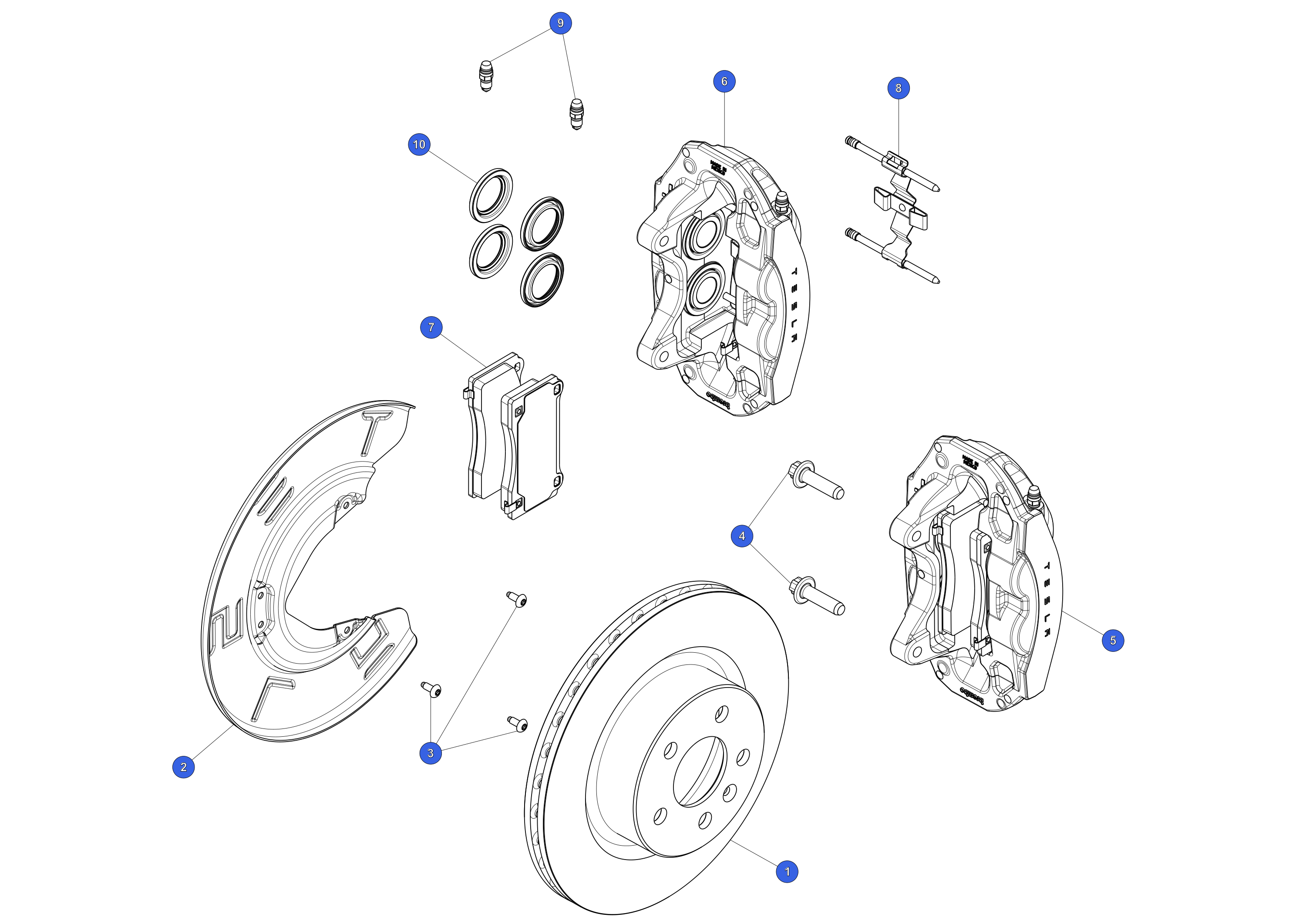 FRONT BRAKE CALIPER - PAD KIT - REAR WHEEL DRIVE – 8008303-00-A
