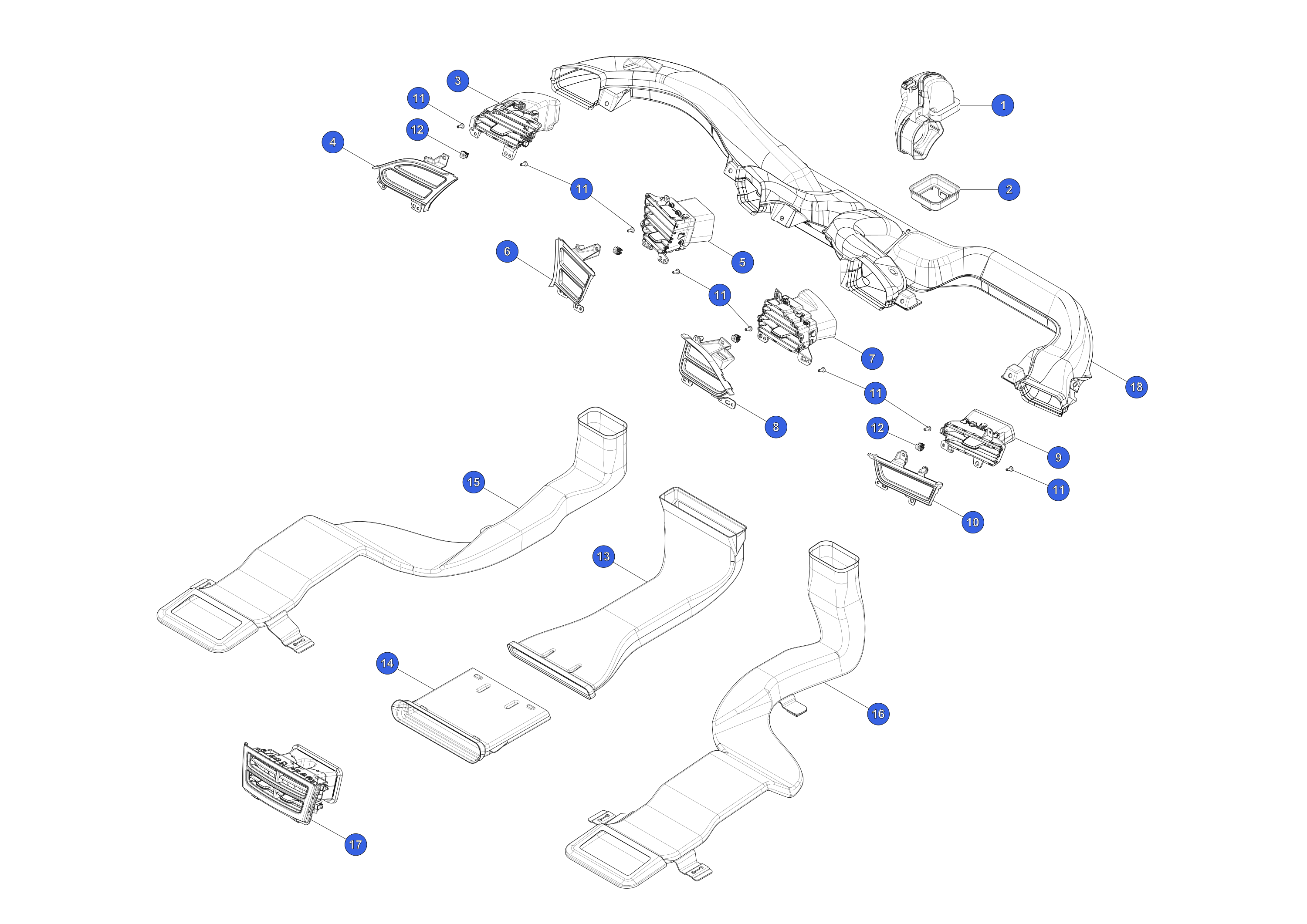 FLOOR AIR DUCT ASSEMBLY - LEFT – 1008449-00-I