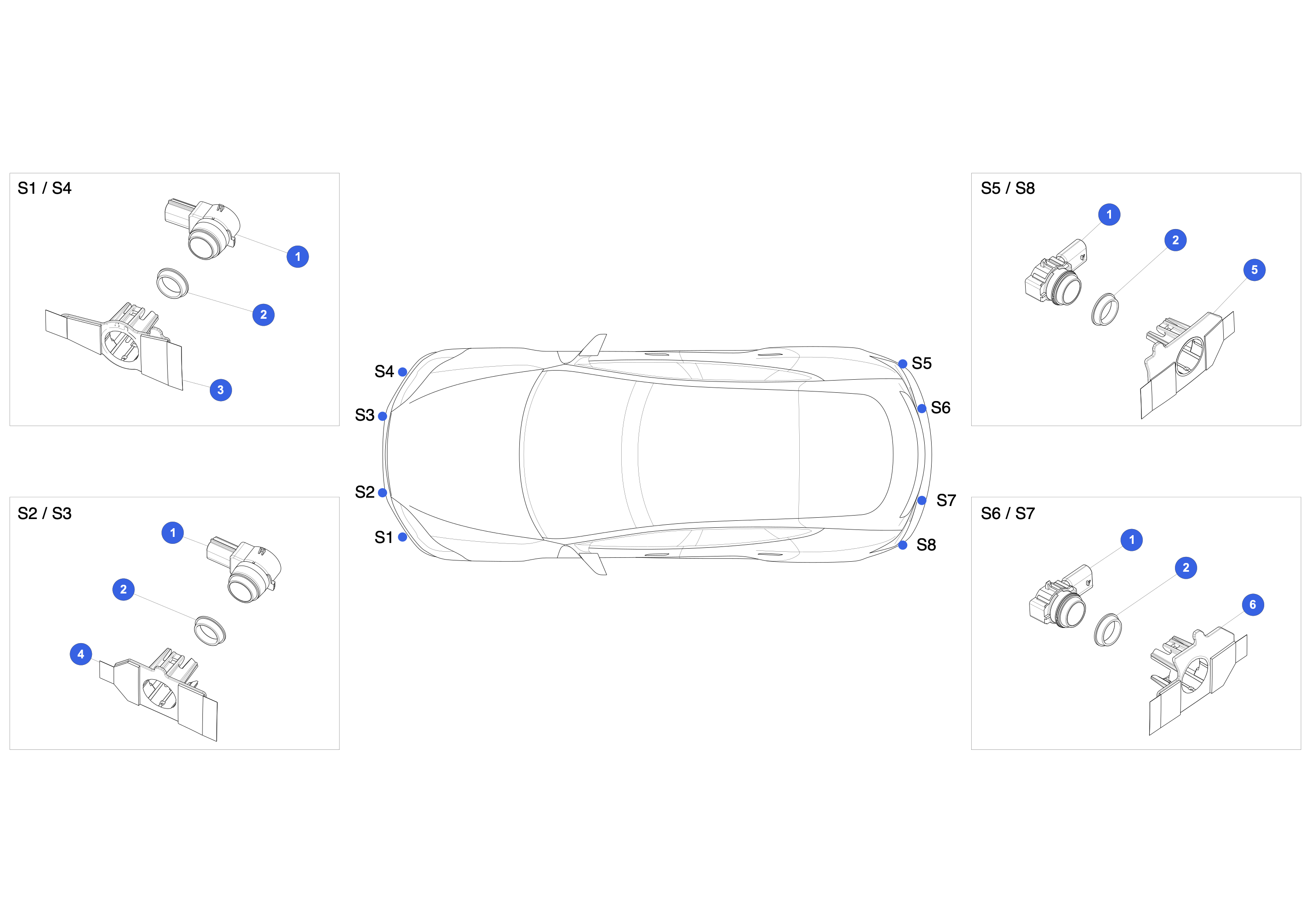 PARK ASSIST RETAINERS - S9 – 1048524-00-B