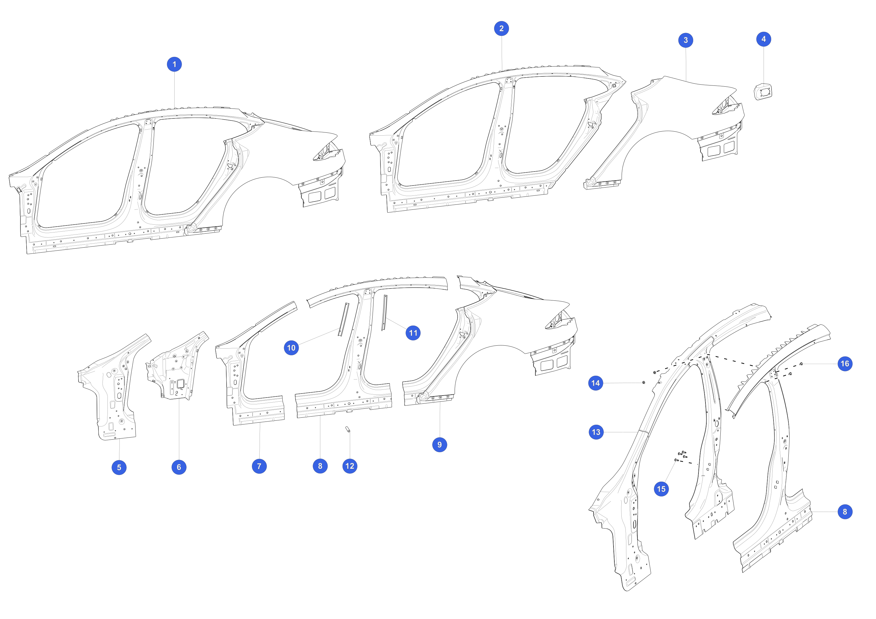 ASSEMBLY - BODY SIDE OUTER COMPLETE - RIGHT HAND – 1024193-S0-B
