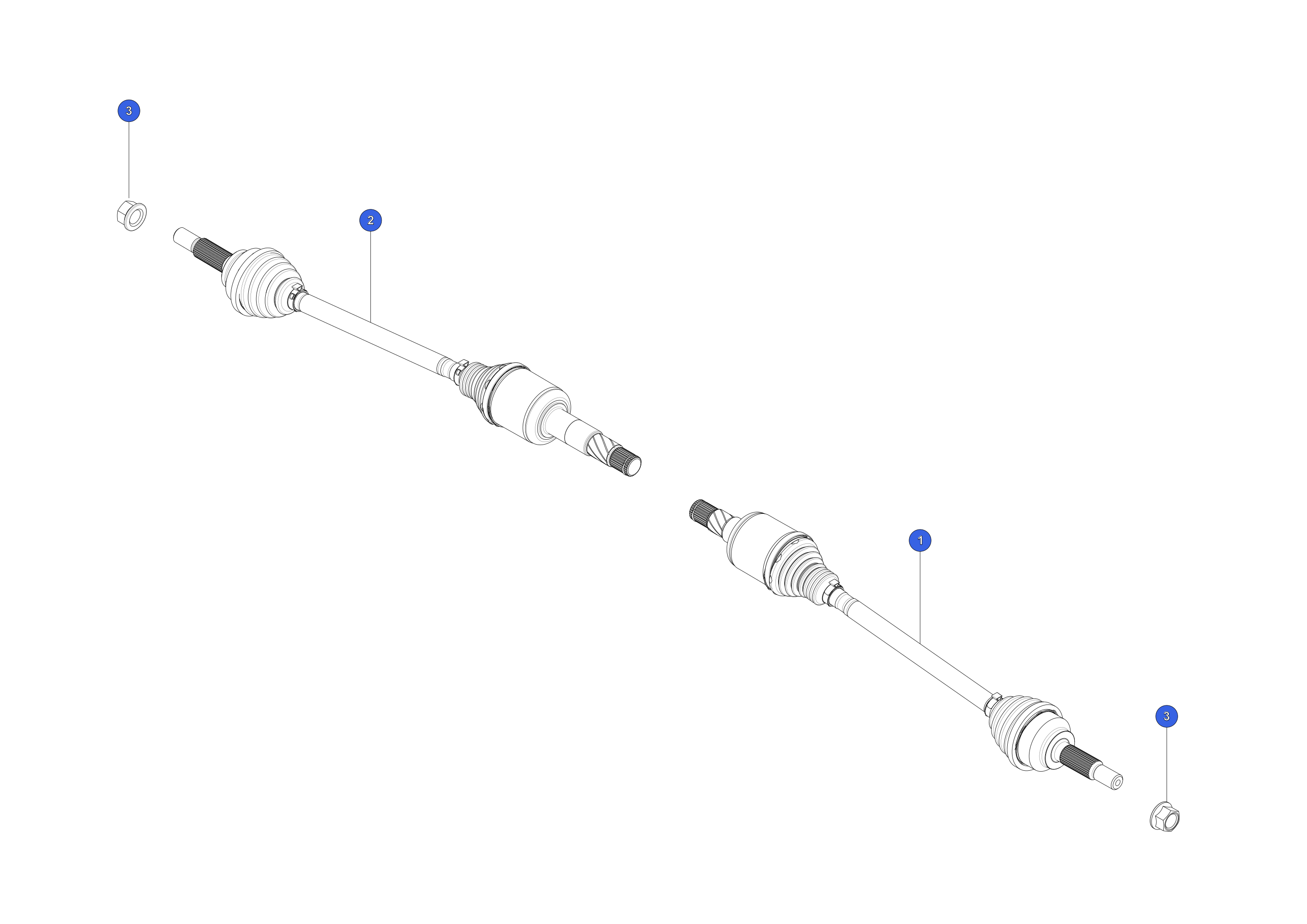 HALFSHAFT ASSY, FR, LEFT HAND – 1420113-00-B