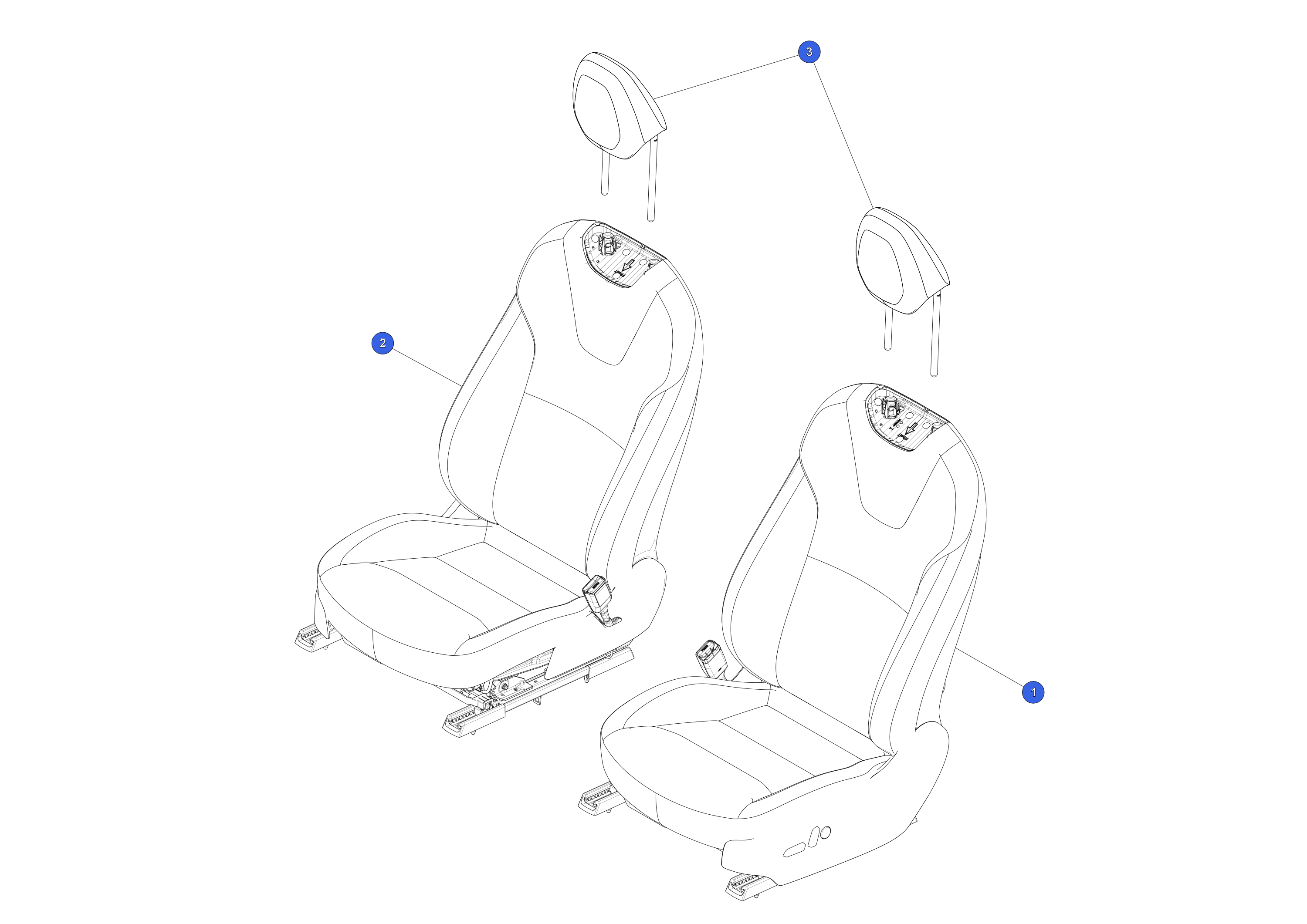 FIRST ROW HEADREST ASSEMBLY - CREAM – 1495553-94-B