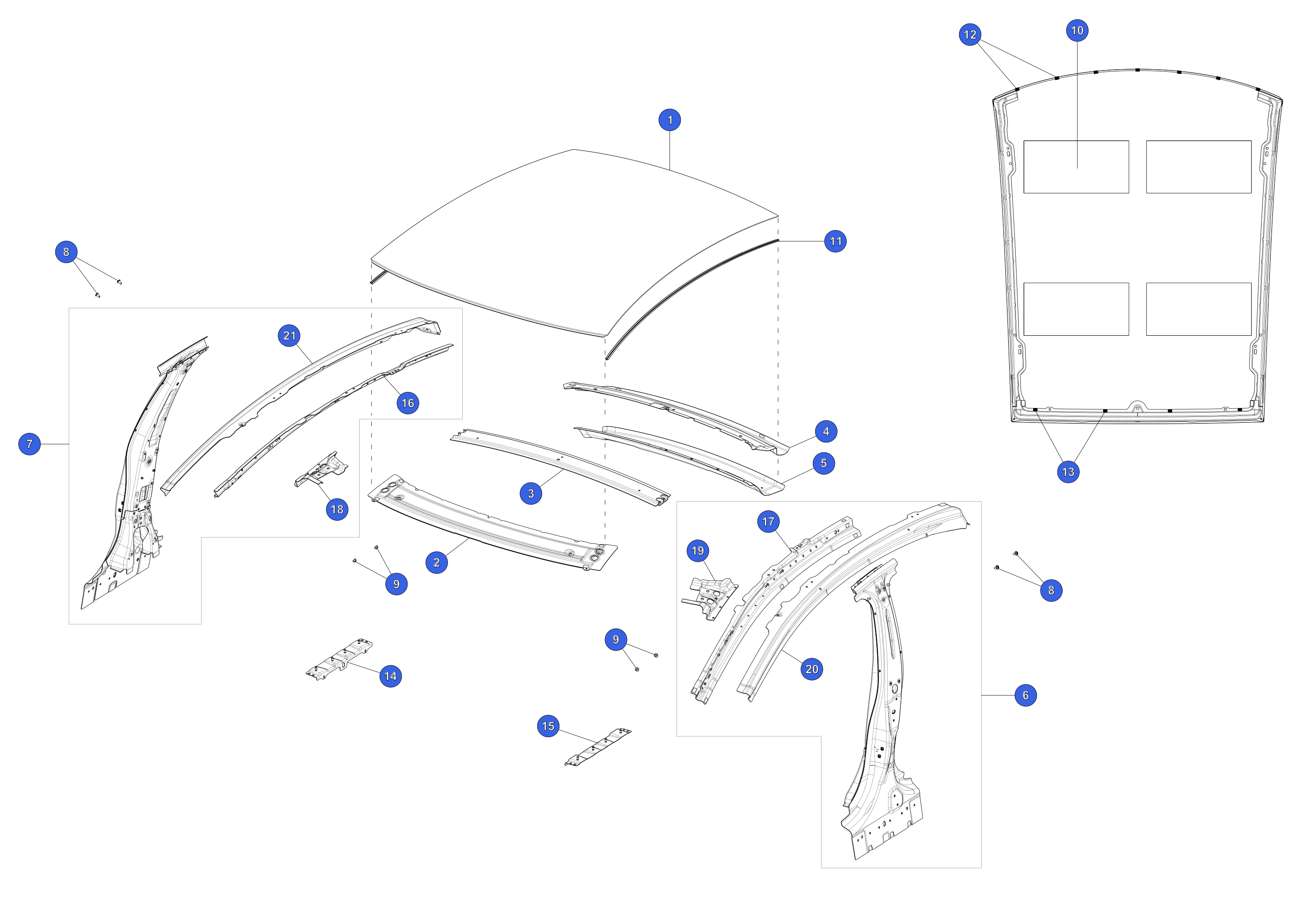 COMPLETE ROOF ASSEMBLY – 6008087-E0-E