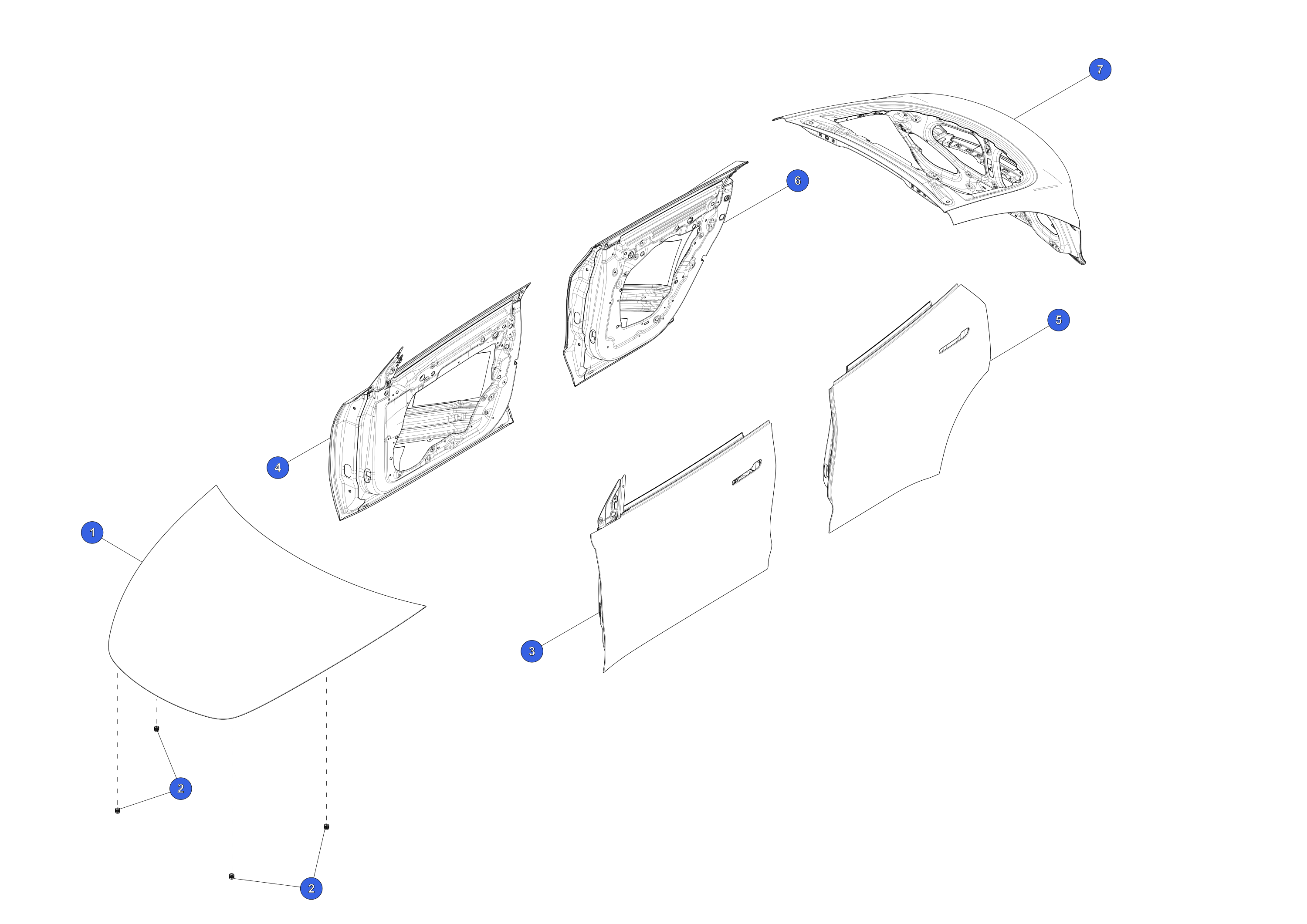 REAR DOOR - RIGHT HAND - SERVICE E-COATED – 1493562-EC-A
