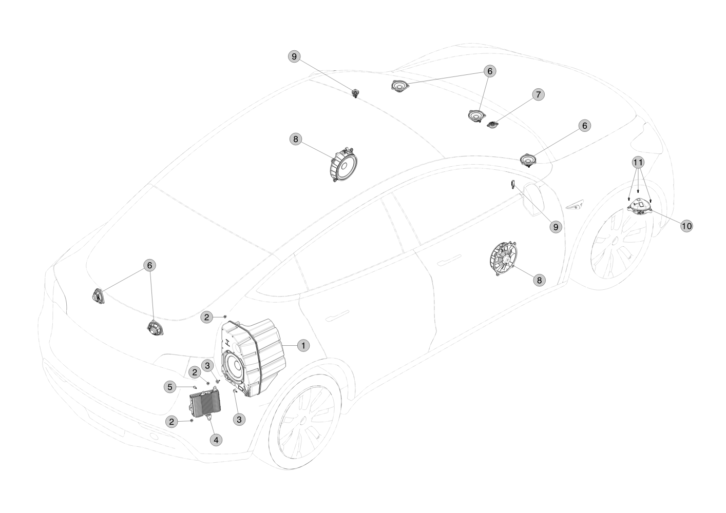 PEDESTRIAN WARNING SPEAKER - RETROFIT KIT – 1811135-00-A