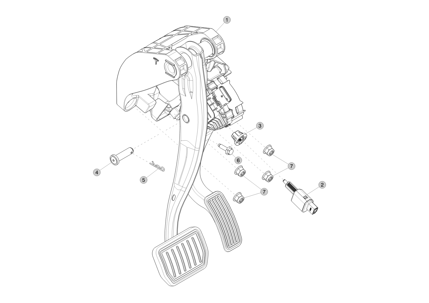 PEDAL ASSEMBLY- LEFT HAND DRIVE- BASE – 1044691-00-D
