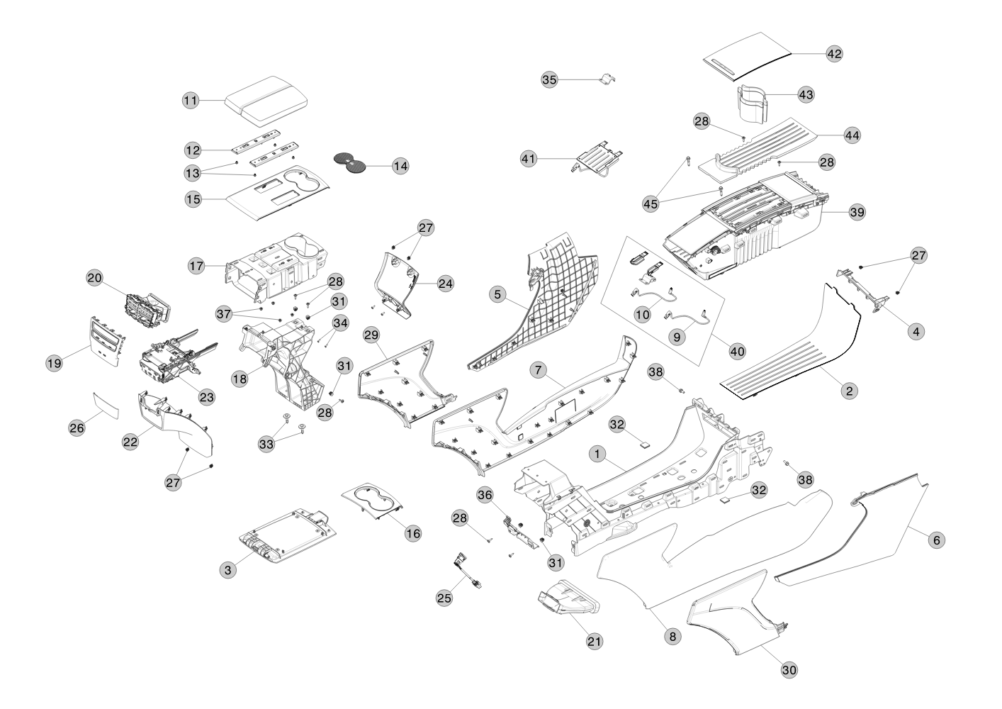 ASSEMBLY, CLOSEOUT, FR, LEFT HAND, CENTER CONSOLE (1 pcs.) – 1008247-00-I
