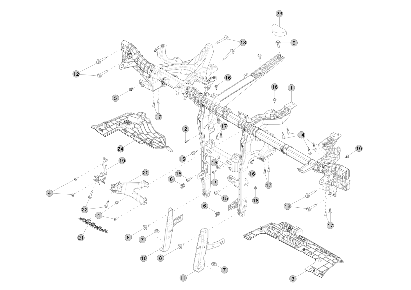 M3, IP, CCB, FLOOR BRKT CENTER, CHINA – 1646248-00-A