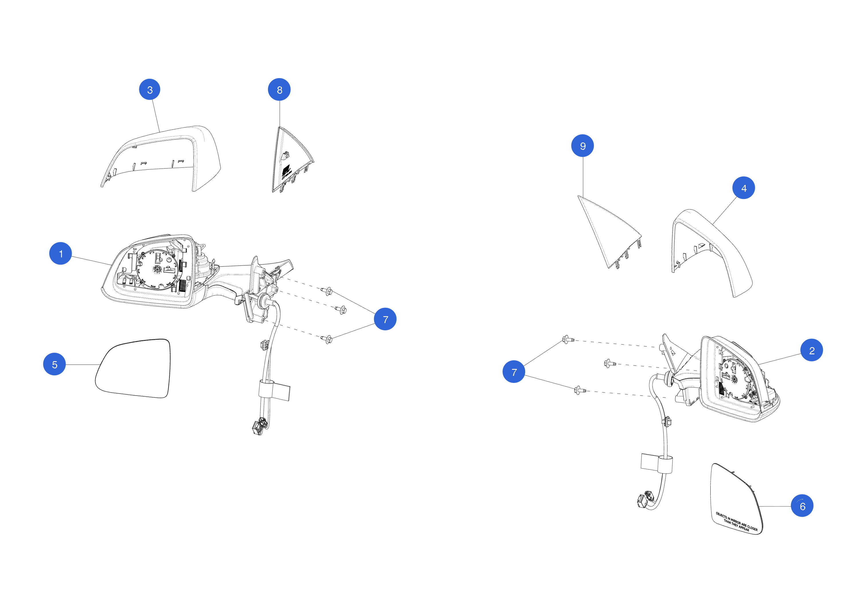 EXTERIOR MIRROR ASSEMBLY - ELECTROCROMIC PREMIUM - LEFT HAND (1 pcs.) – 1647719-00-C