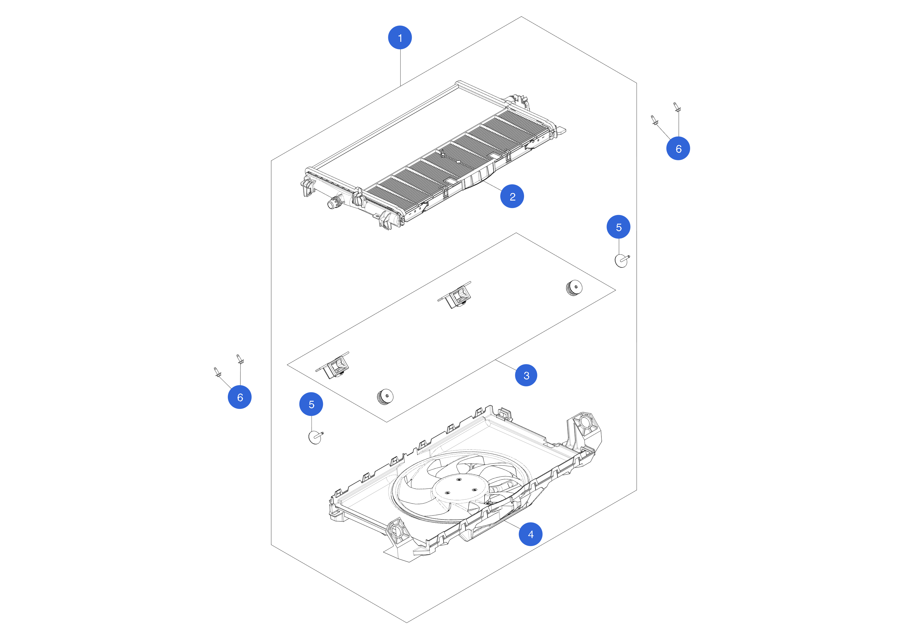 SERVICE ASSEMBLY - COOLING FAN ISOLATOR AND HARDWARE KIT – 1607813-00-A