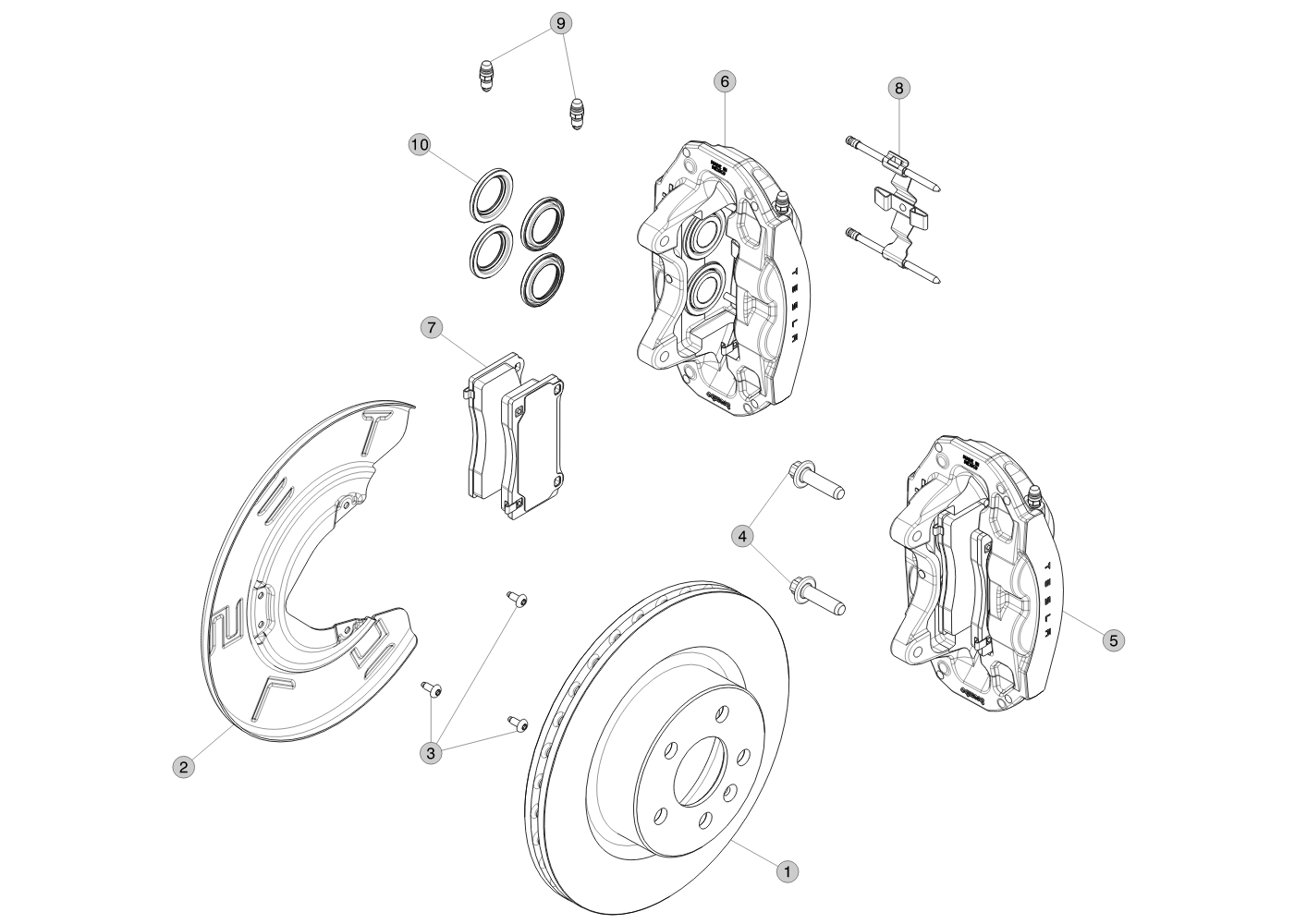 FRONT BRAKE CALIPER WITHOUT PADS - LEFT HAND - BASE – 8008202-00-A