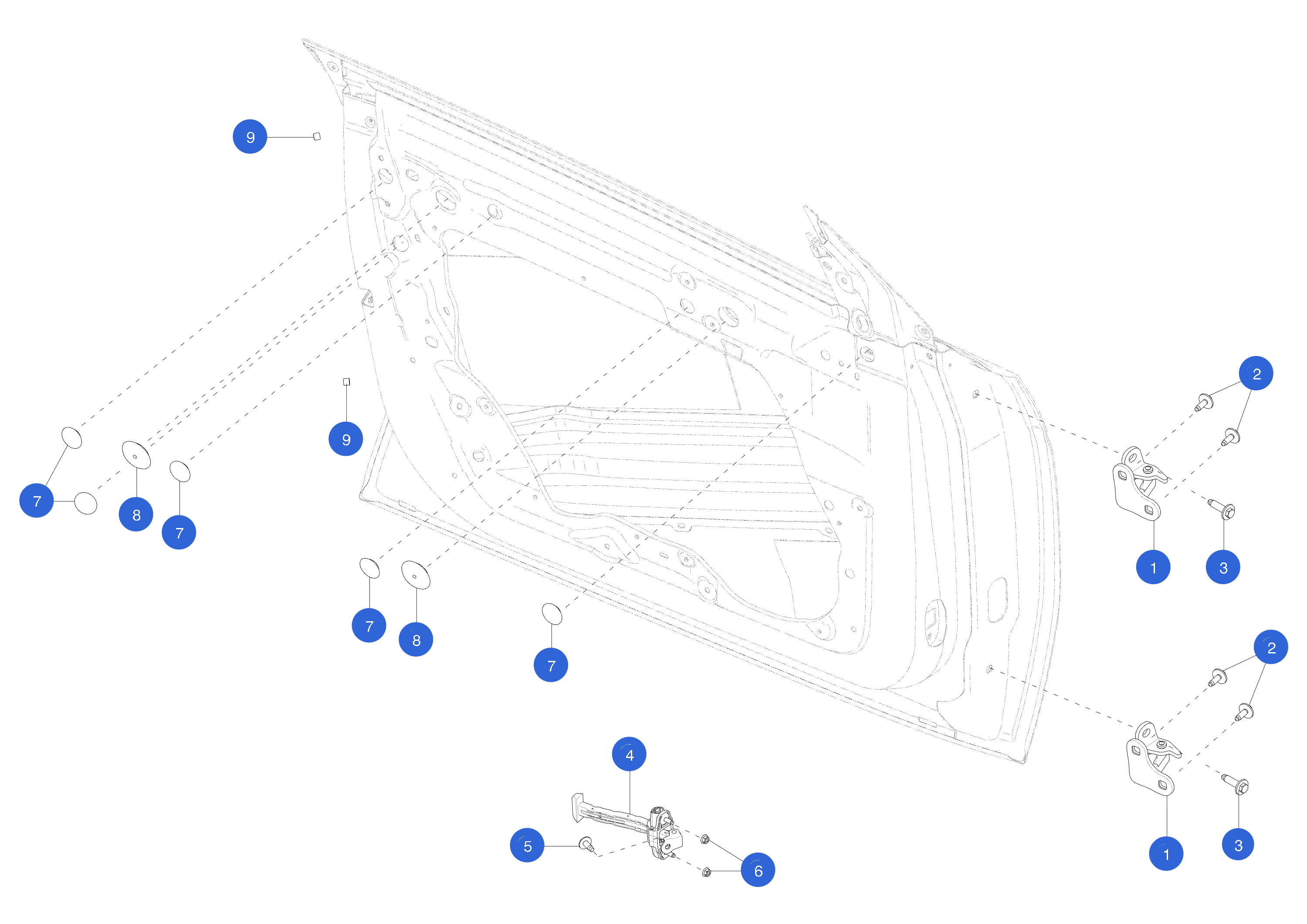 FRONT HINGE - LEFT HAND (4 pcs.) – 1497492-00-E