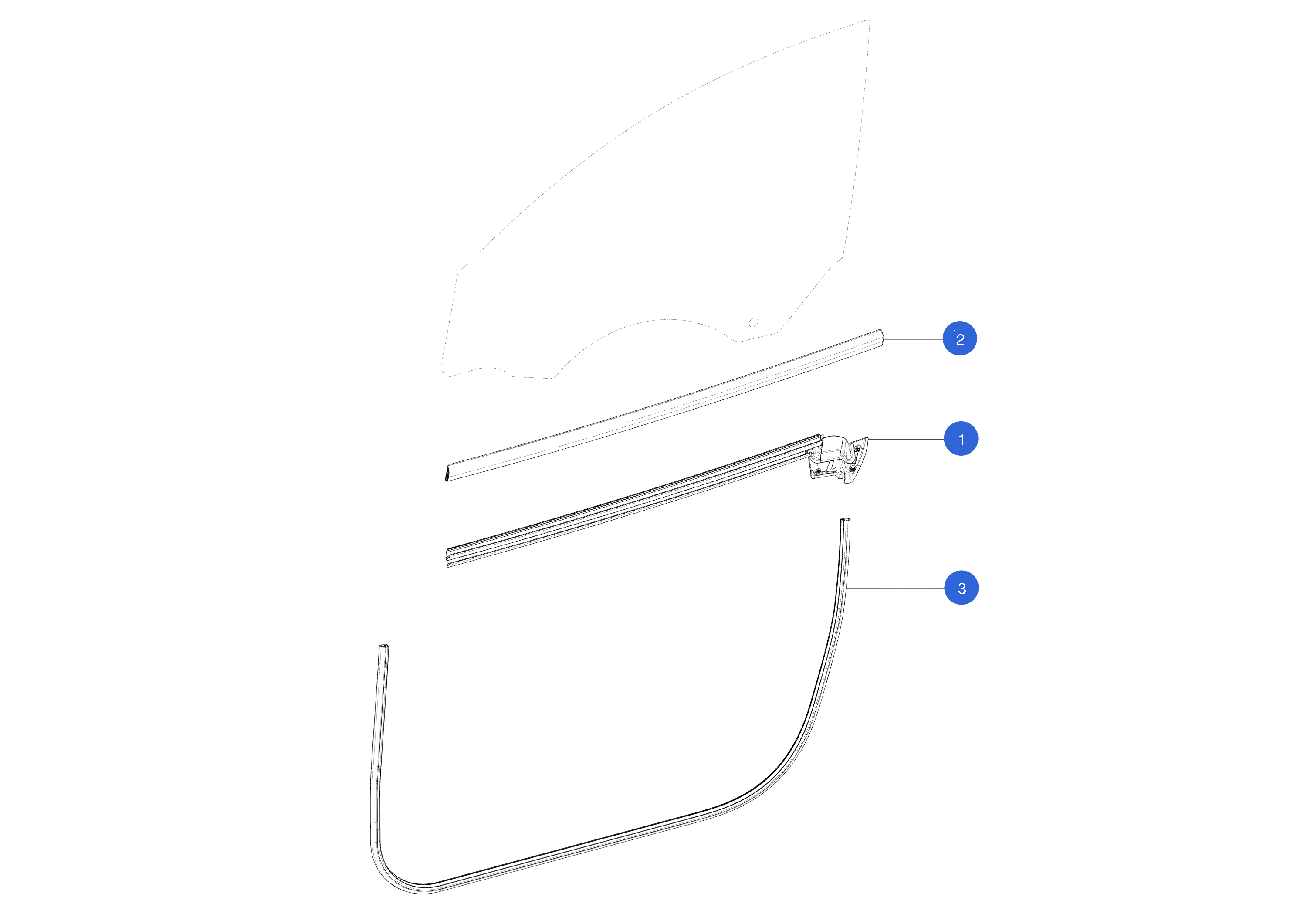 OUTER BELT ASSEMBLY - FRONT DOOR - RIGHT HAND (1 pcs.) 1 – 1621165-00-C