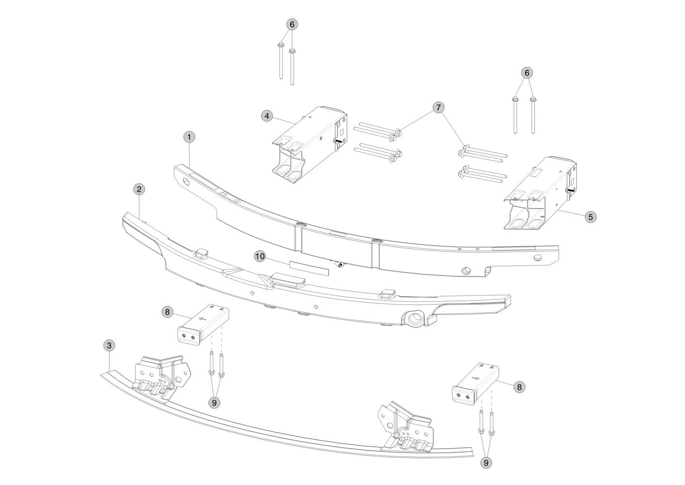 ASSEMBLY - FRONT BUMPER BEAM – 1104667-99-J