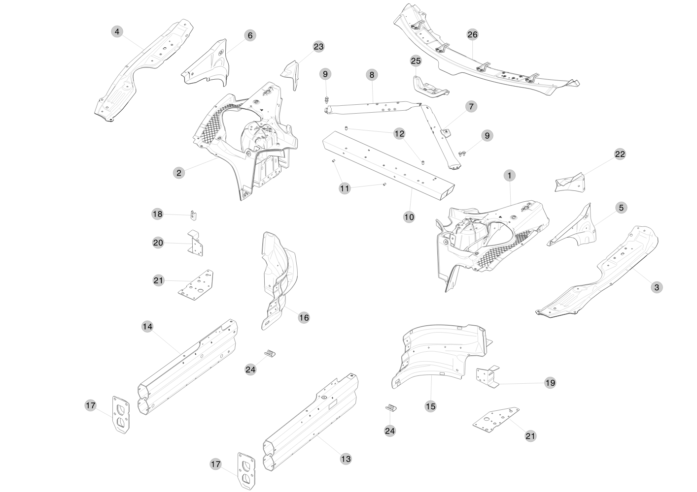 SHOTGUN UPPER, RIGHT (1 pcs.) – 1477324-S0-B