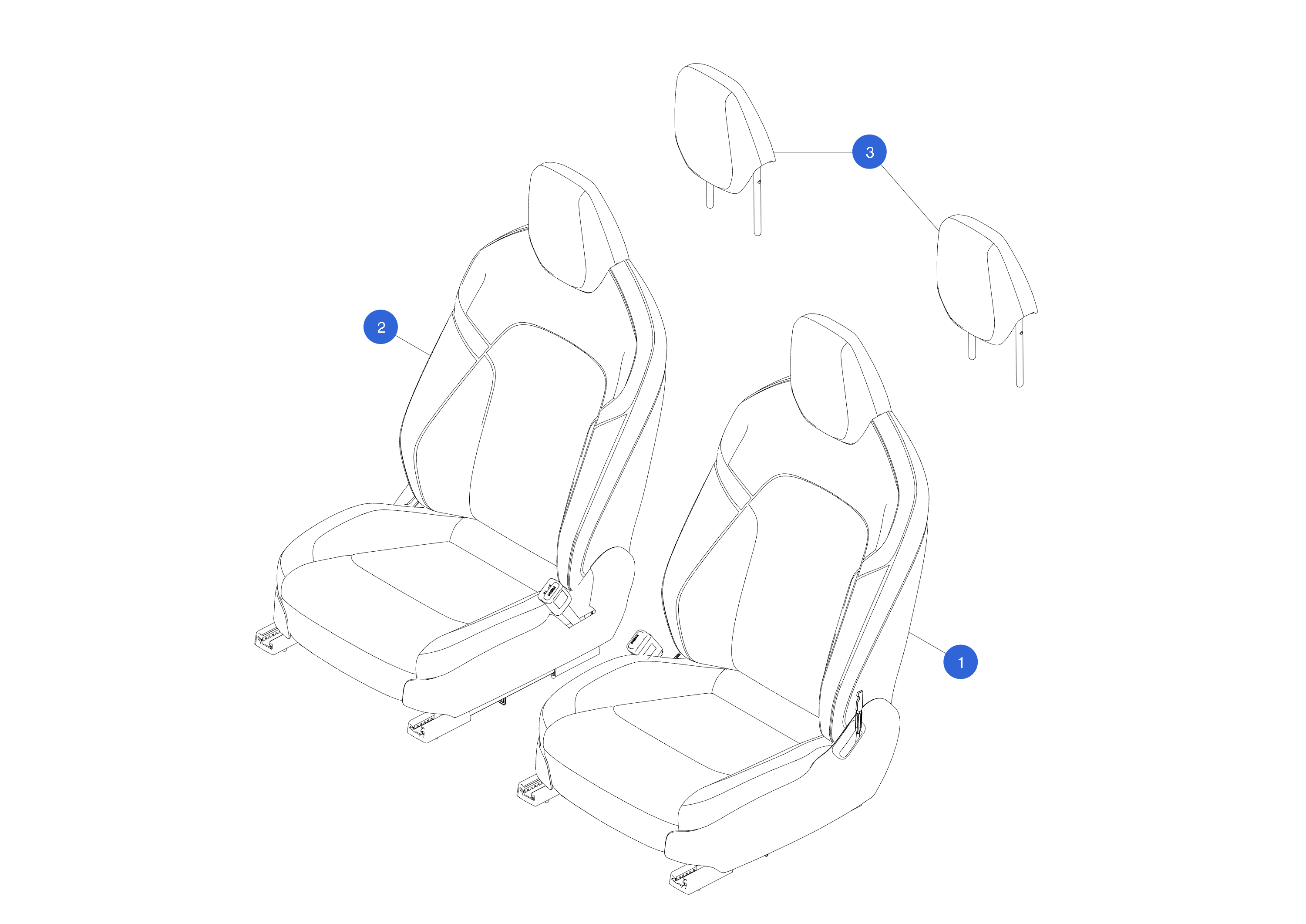 FIRST ROW SEAT ASSEMBLY - NO VENT - LUMBAR - FARSIDE AIRBAG - LEFT HAND DRIVE - LEFT HAND - TEXTILE – 2700044-T1-A