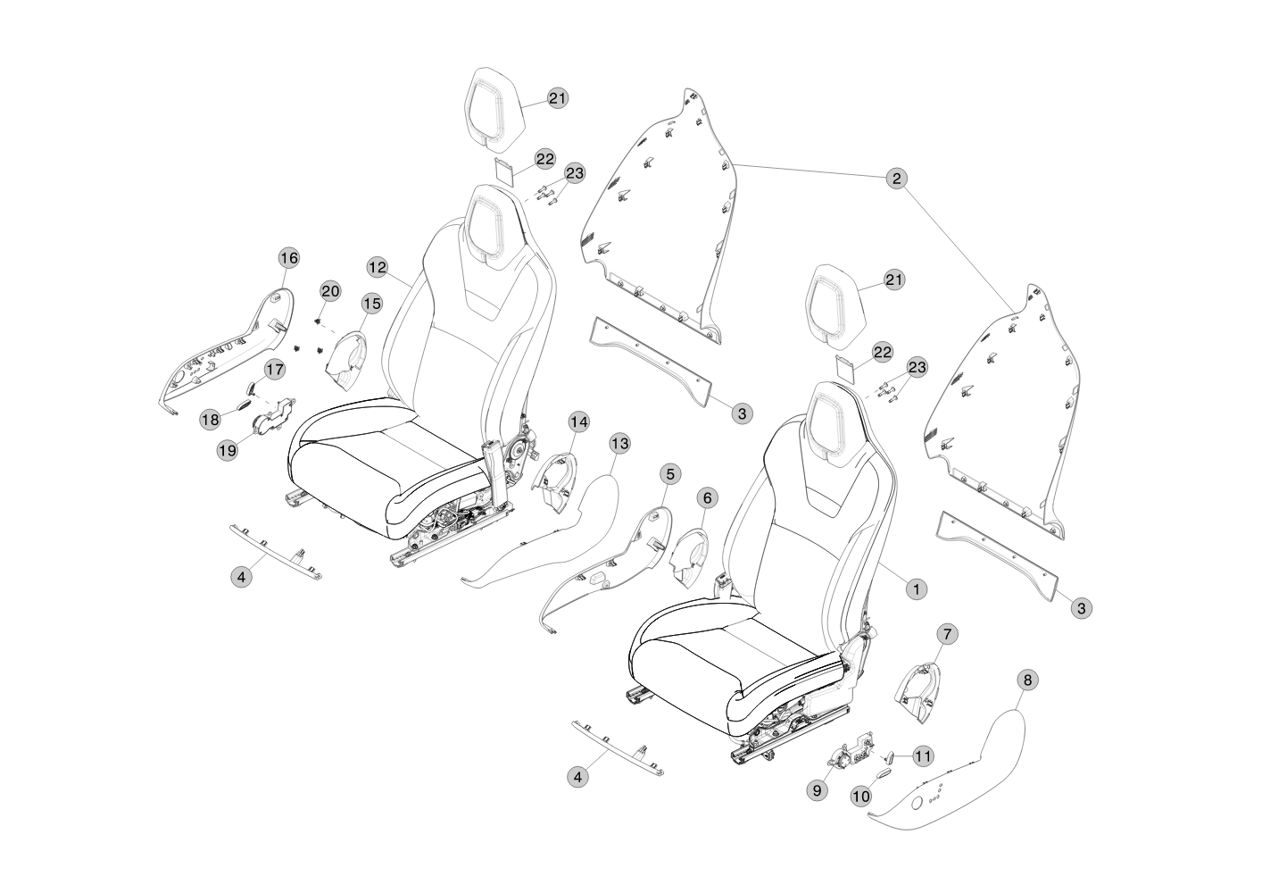 1ST ROW INBOARD SIDESHIELD - FOR RIGHT HAND SEAT (1 pcs.) – 1083456-00-A