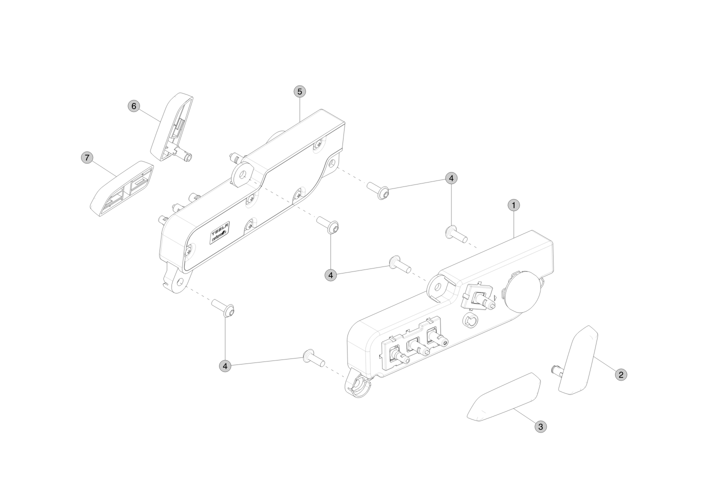 FIRST ROW SEAT SWITCH ASSEMBLY 8 - WAY - LUMBAR - GRAPHITE - RIGHT HAND – 1098530-00-F