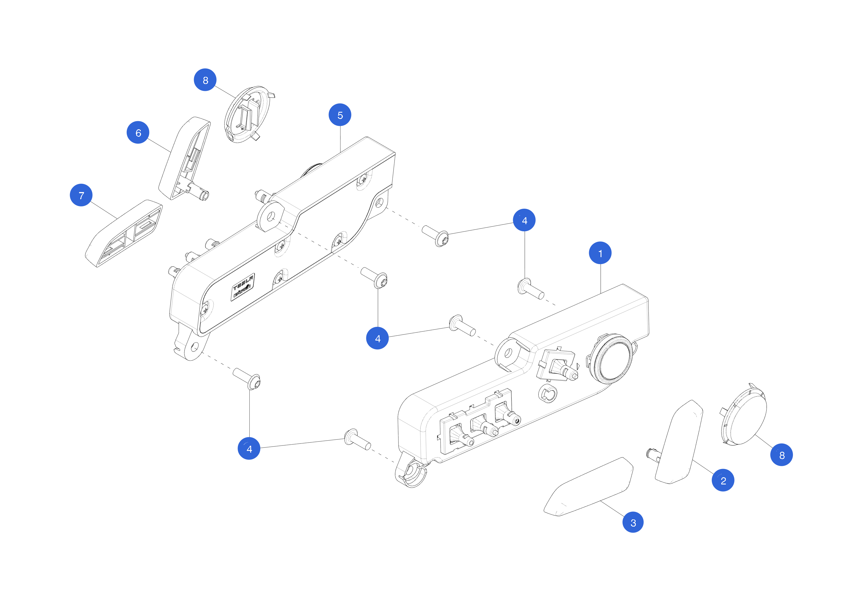 FIRST ROW SWITCH ASSEMBLY 8 - WAY - RIGHT HAND - NO LUMBAR - LEFT HAND DRIVE (1 pcs.) – 1786322-00-B