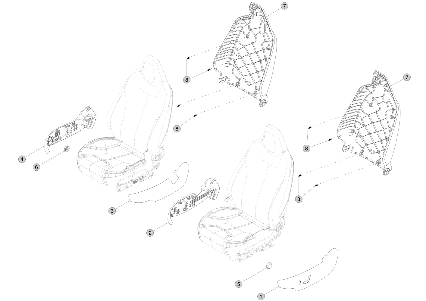1ST ROW INBOARD SIDESHIELD - FOR RIGHT HAND SEAT (1 pcs.) – 1013093-00-A