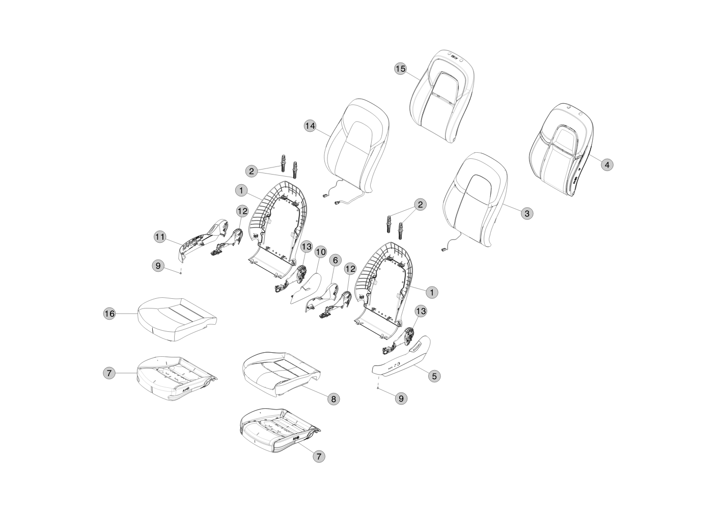 FIRST ROW SEATBACK SHELL ASSEMBLY – 1088966-00-D