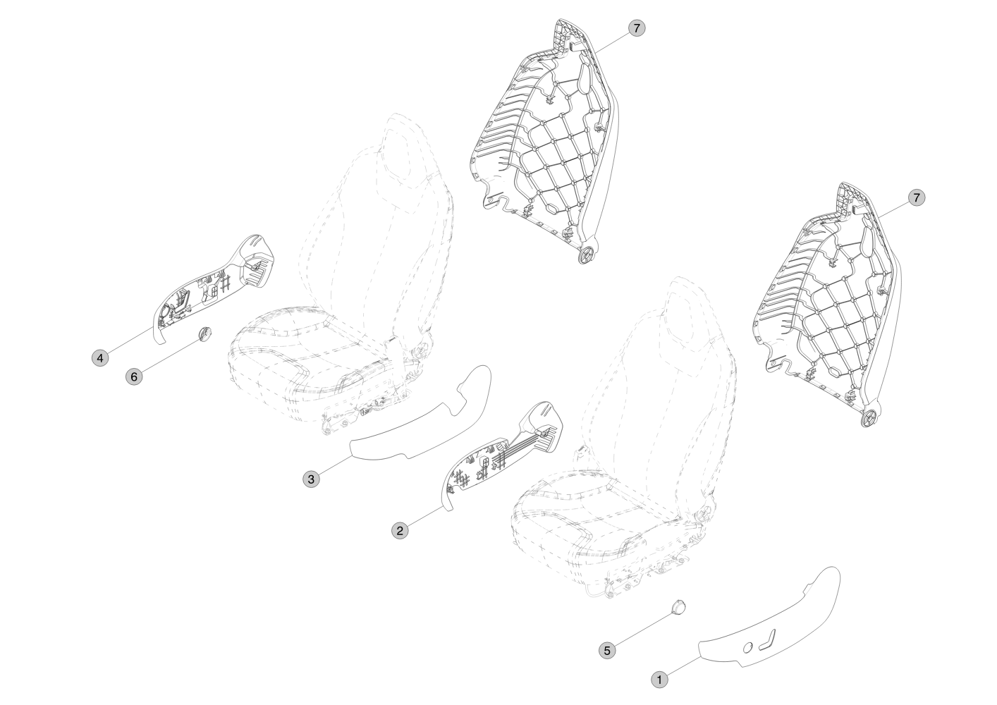 1ST ROW INBOARD SIDESHIELD - FOR LEFT HAND SEAT (1 pcs.) – 1013076-00-A