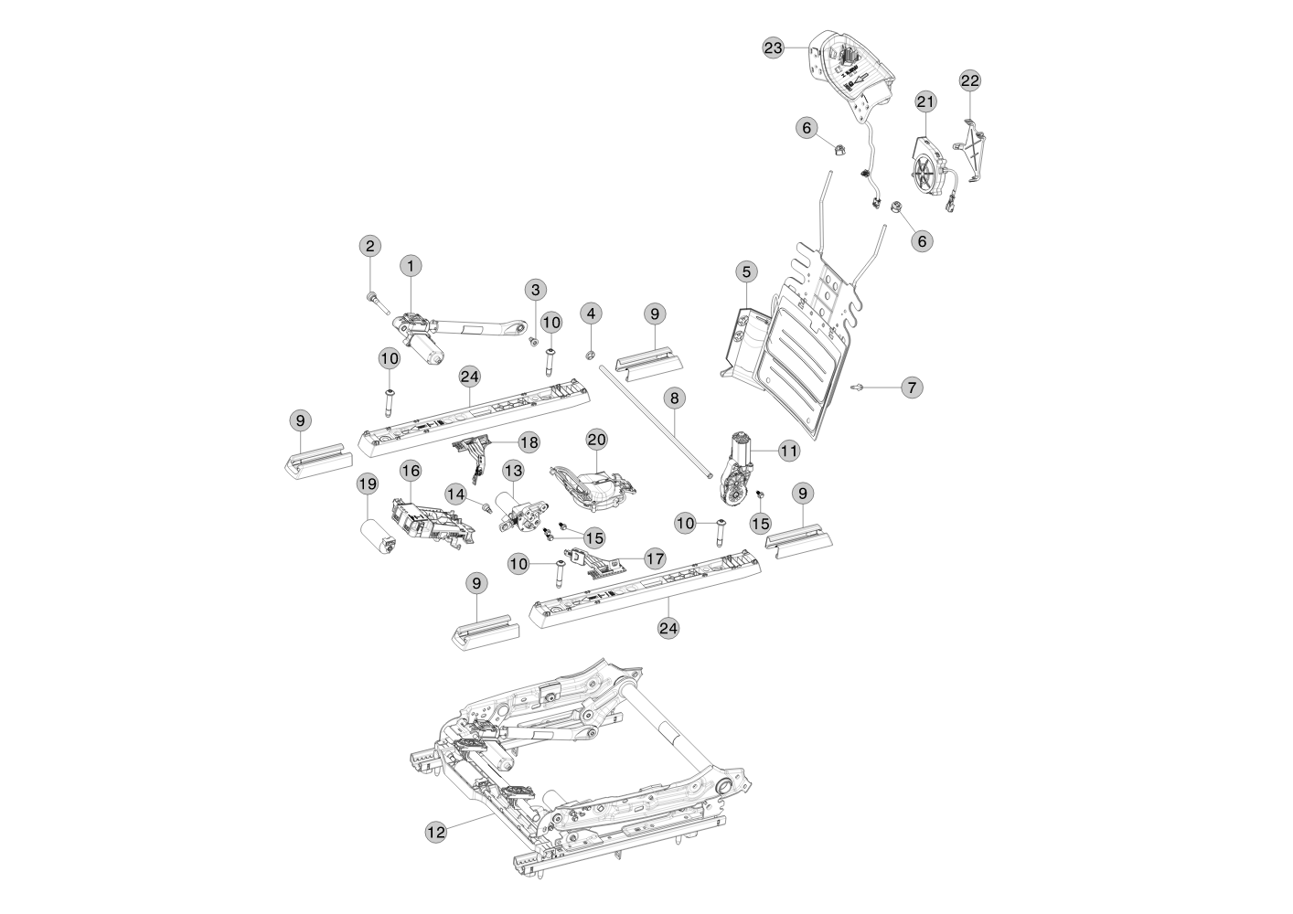 BOLT- FL,S[14X7],M10X15,[109],ZN,PIL,ADH - HEIGHT ADJUSTER MOTOR  TOP BOLT – 1109796-00-C