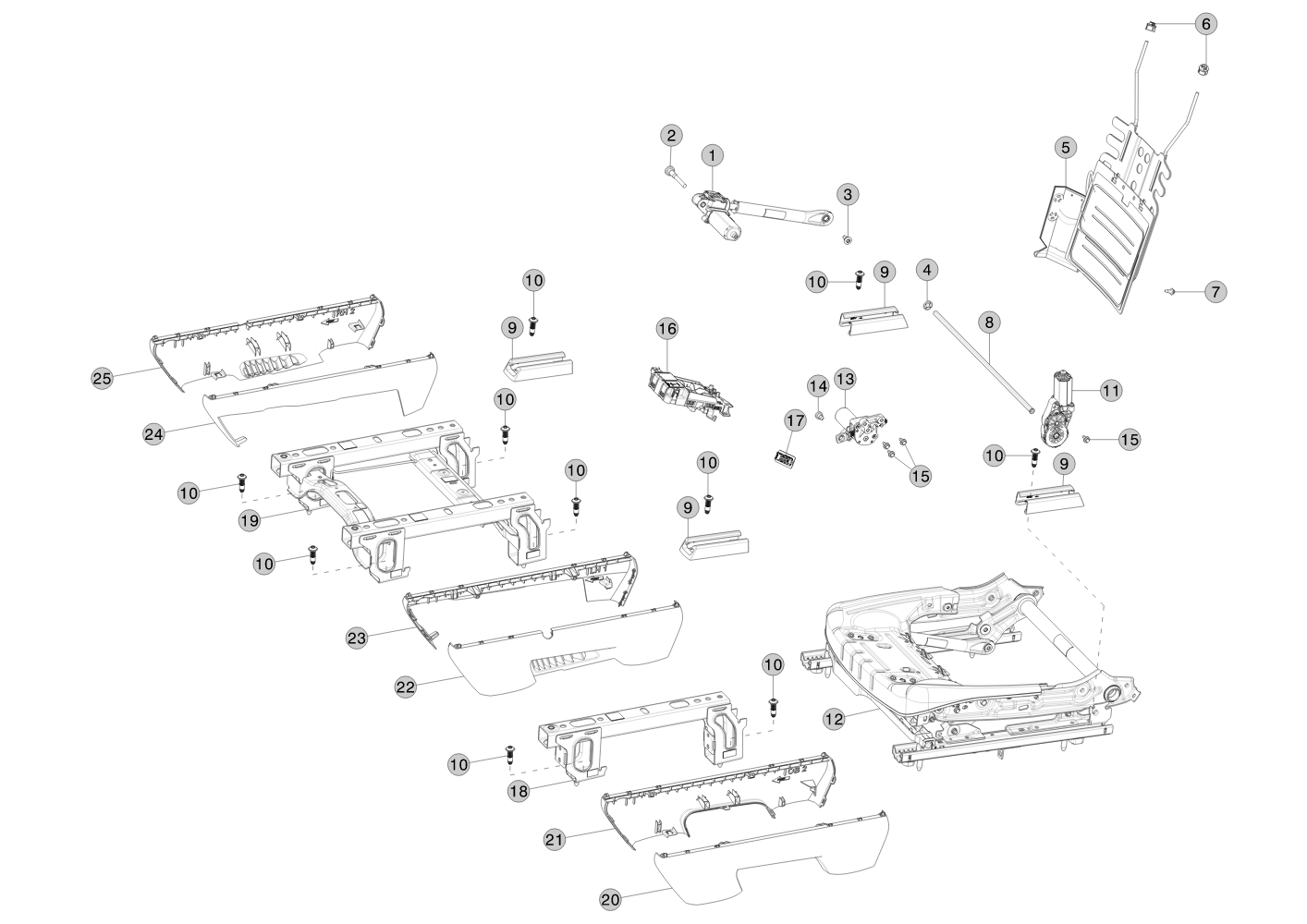 1R ROW PODIUM ASSY CENTRE (1 pcs.) – 1494952-00-C