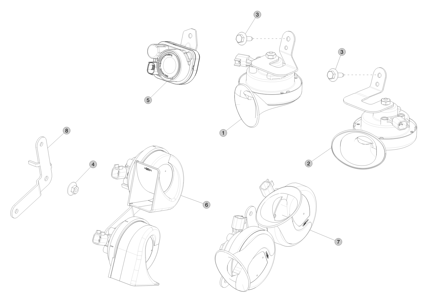 15.8V HORN ASSEMBLY M3 (1 pcs.) – 1716495-00-A