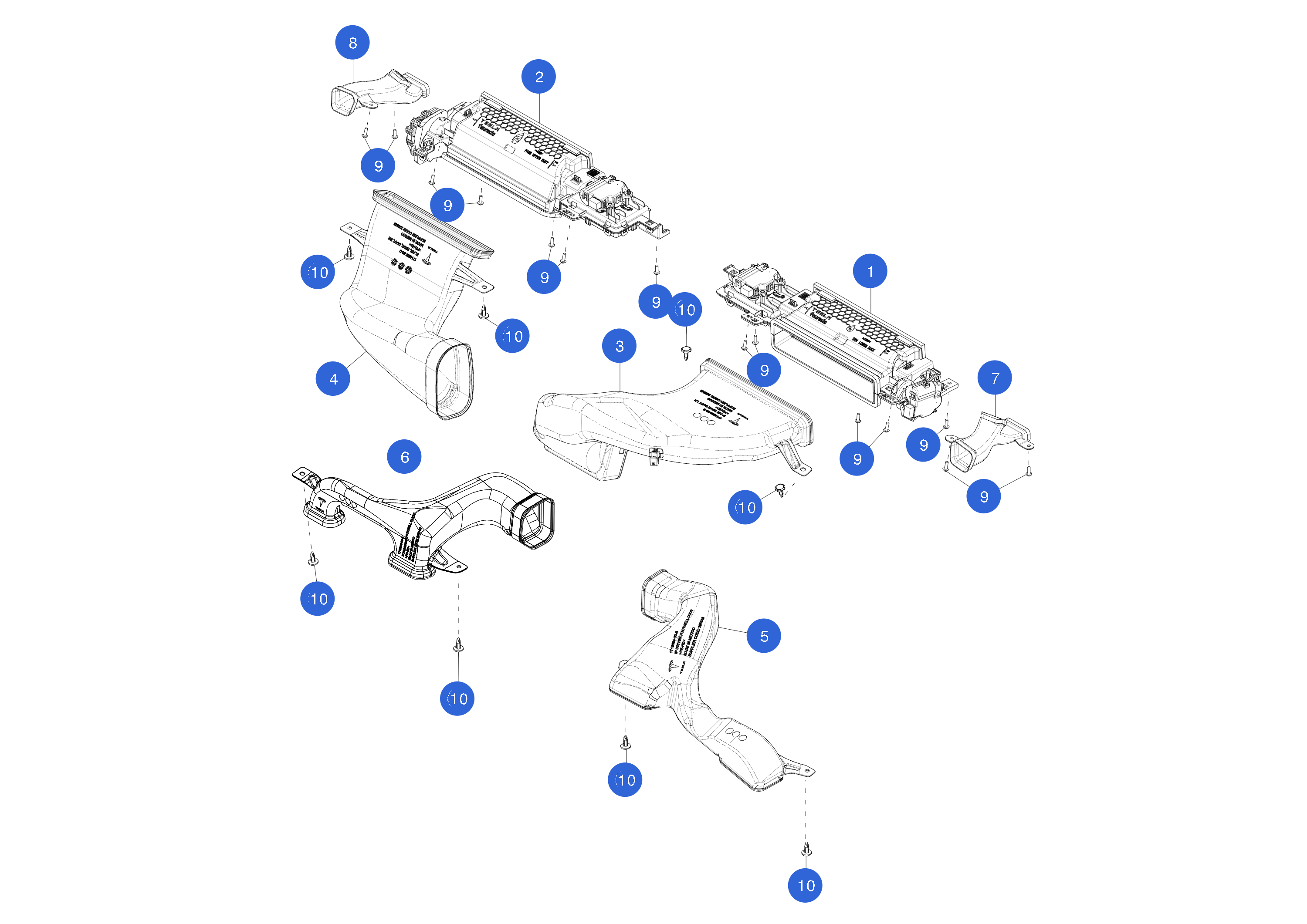 INSTRUMENT PANEL- DRIVER FOOTWELL DUCT – 1715684-00-D