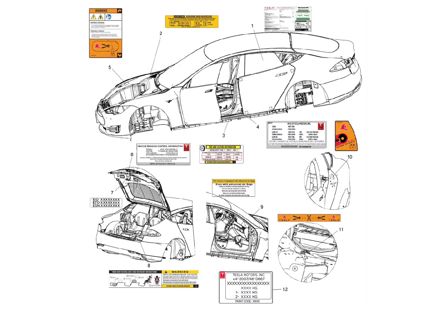 LBL,TIRE PRESSURE &amp; LOADING INFO LABEL (1 pcs.) – 1013935-00-C