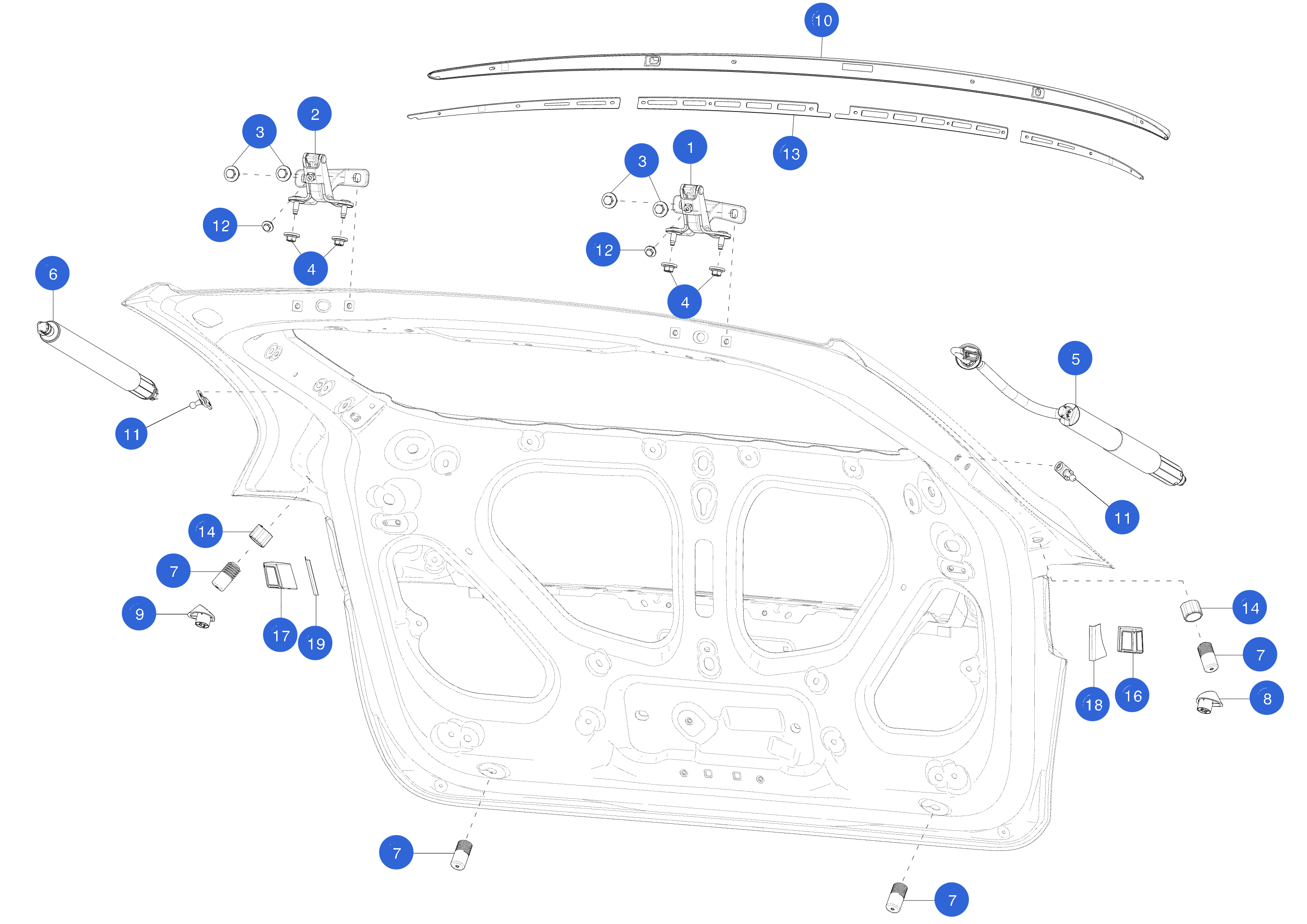 LIFTGATE BUMP STOP - PLASTIC NUT (4 pcs.) – 1559817-00-A