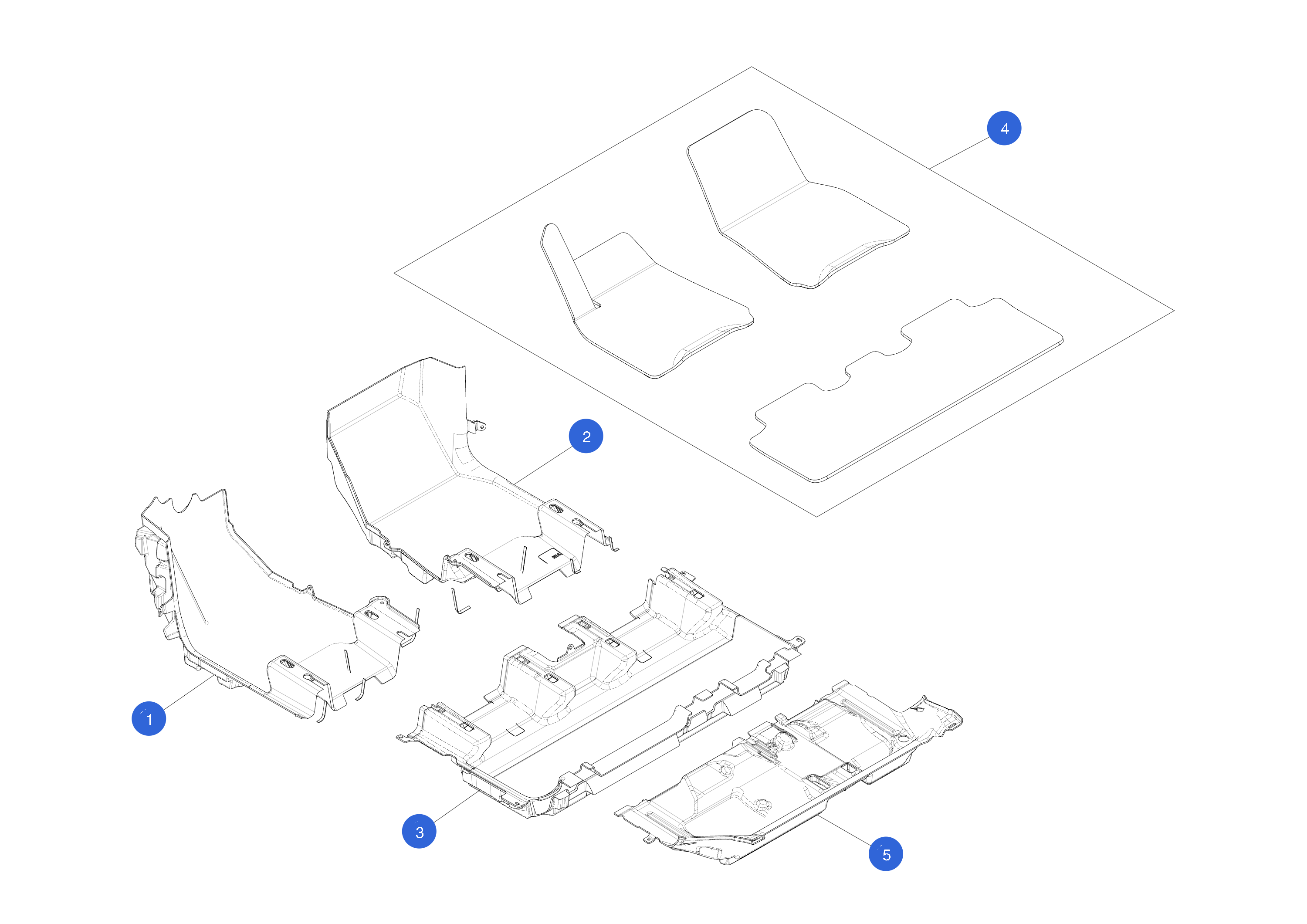 CABIN CARPET - REAR - 3RD ROW - 7 SEATER (1 pcs.) – 1555709-00-D