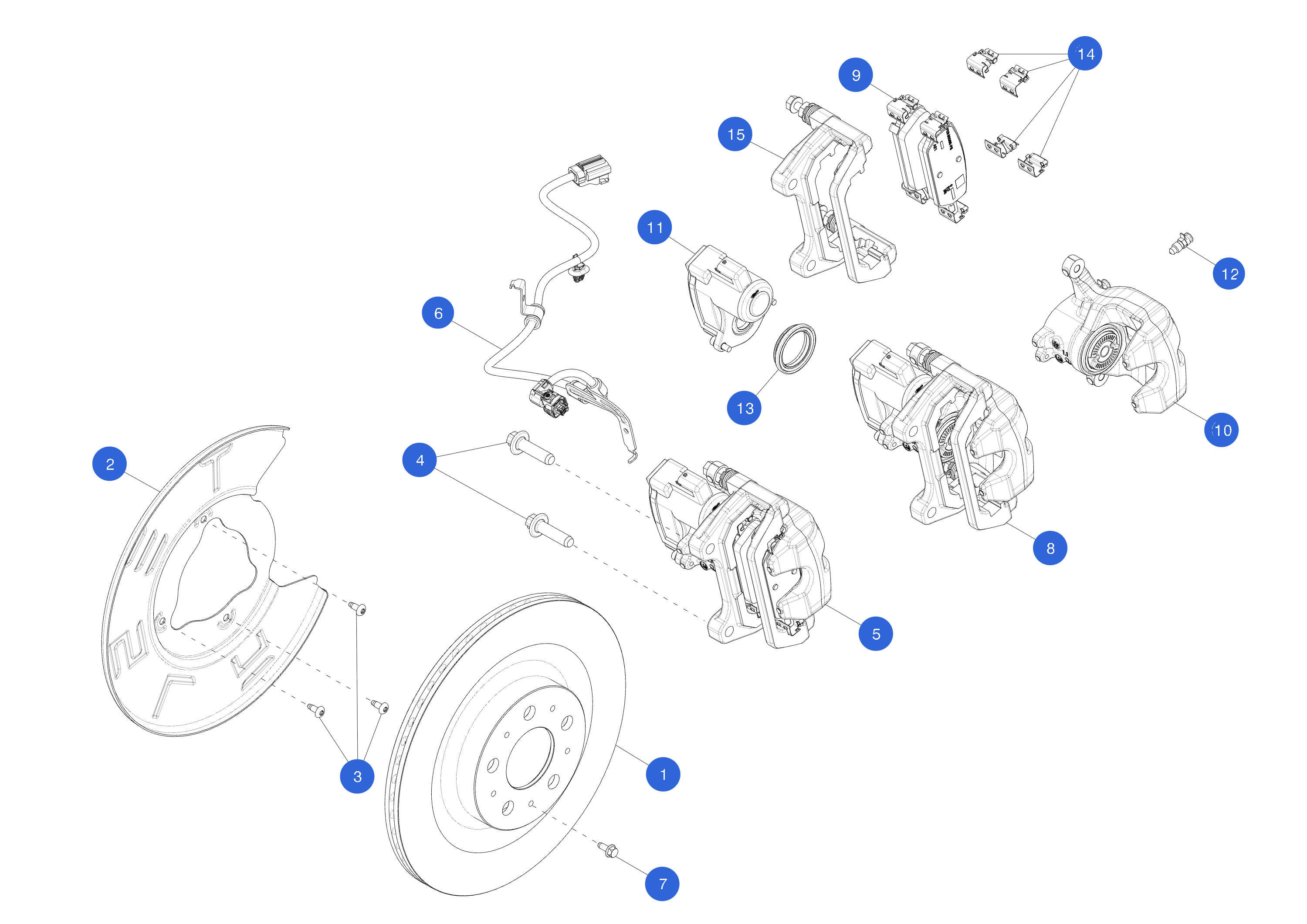 SERVICE REAR BRAKE CALIPER - SPORT  - MOTOR ASSEMBLY - LEFT HAND – 8008228-00-A