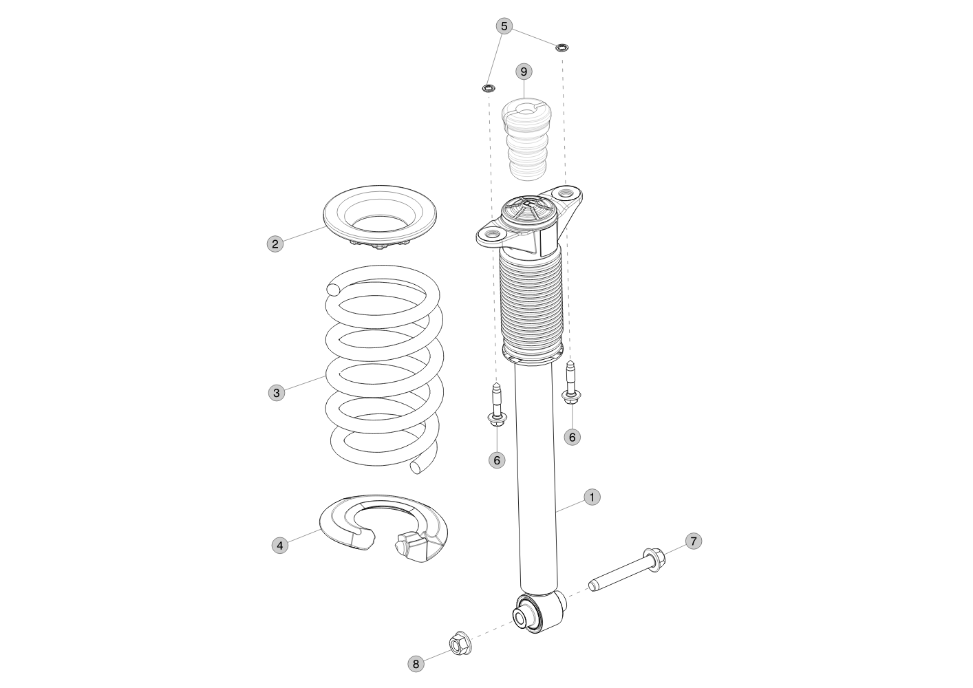 REAR DAMPER ASSEMBLY - DUAL MOTOR – 1044461-01-E