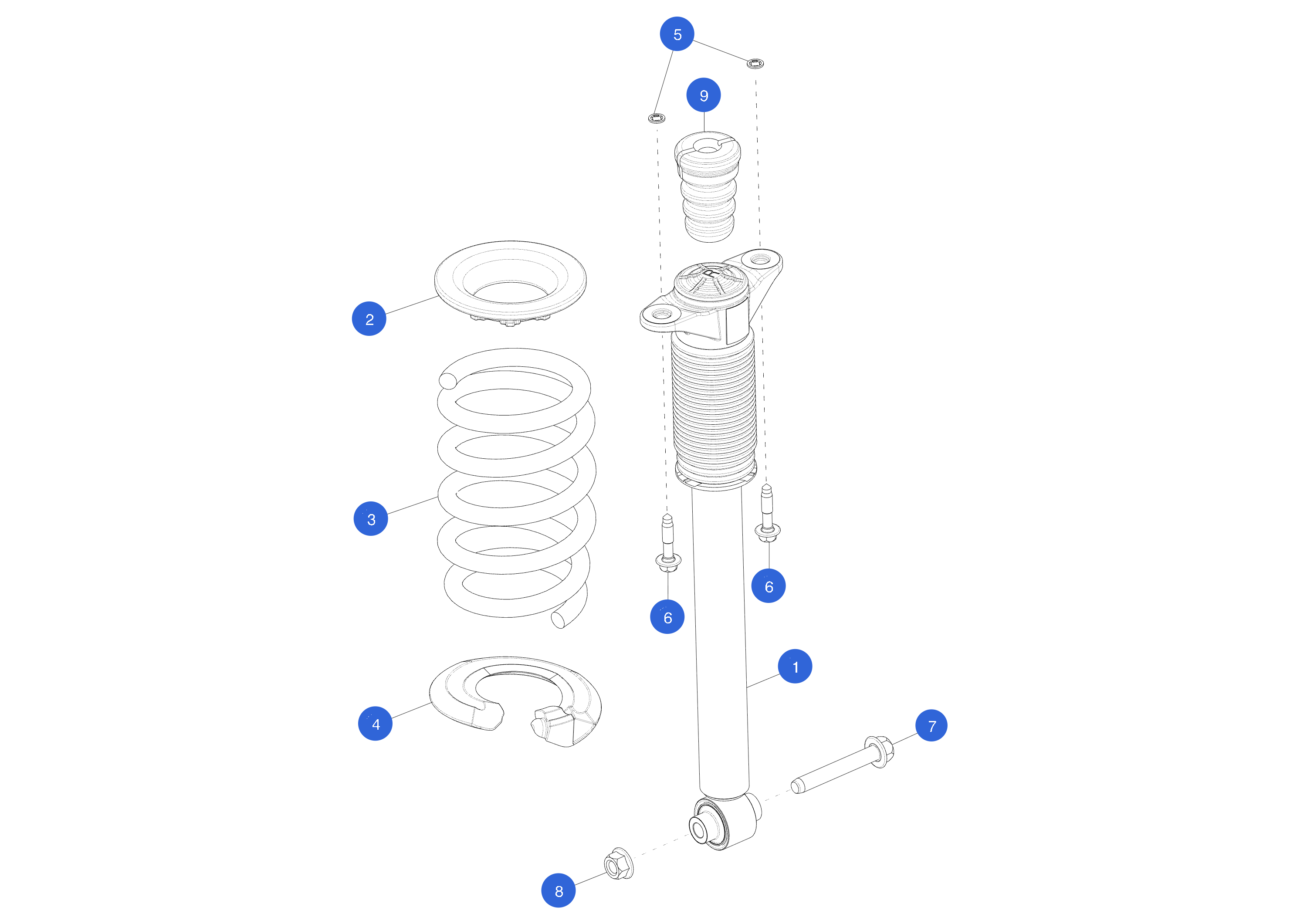 DAMPER ASSEMBLY COIL - REAR WHEEL DRIVE - REAR (2 pcs.) 1 – 1288464-00-A