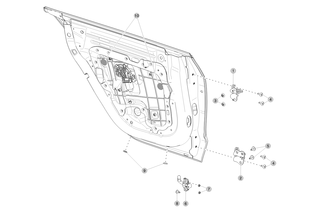 DOOR HINGE - REAR - UPPER - LEFT HAND – 1091333-00-F