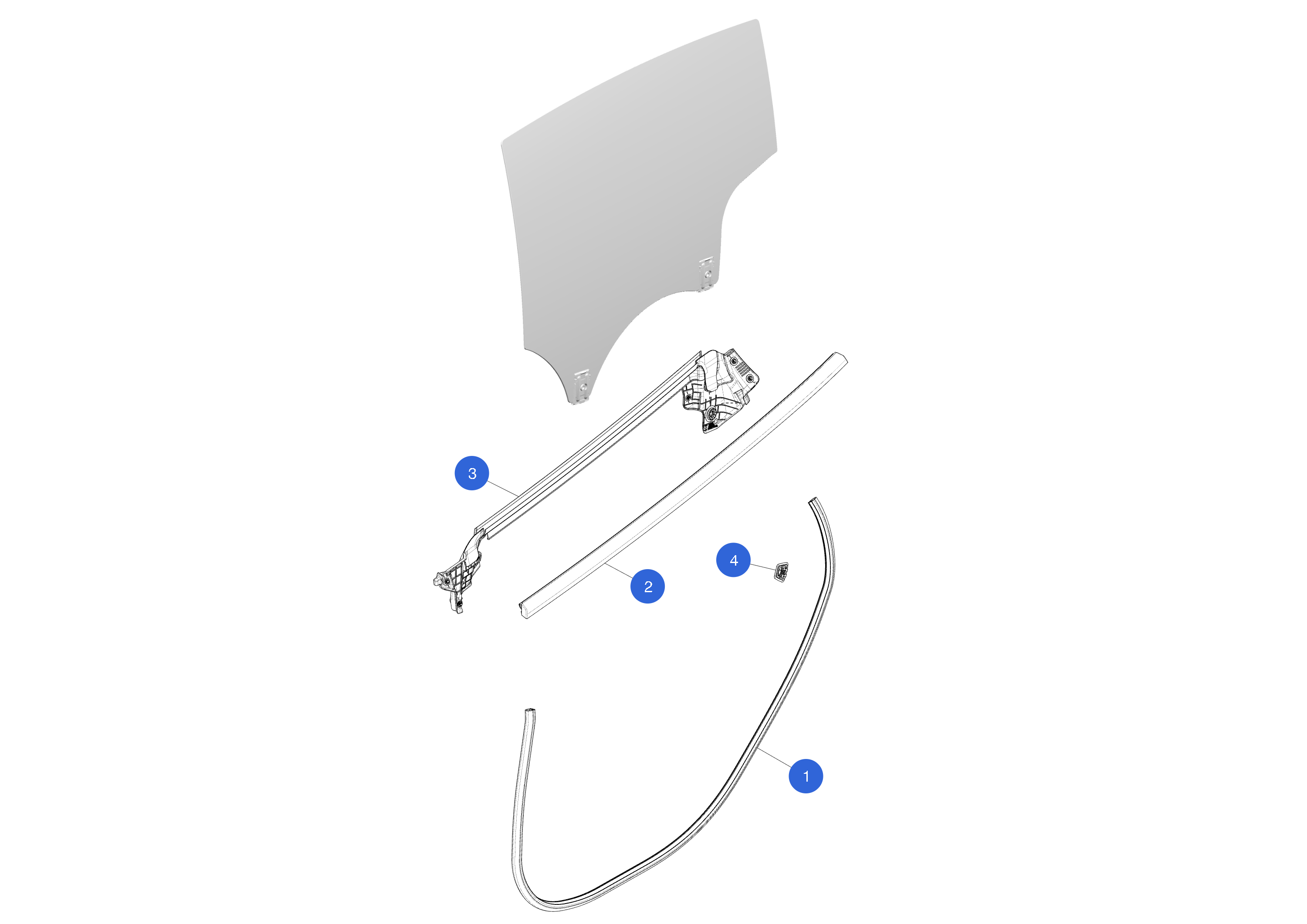 REAR DOOR, TP OTR BELT SEAL, RIGHT HAND, BASE – 2140695-C0-A